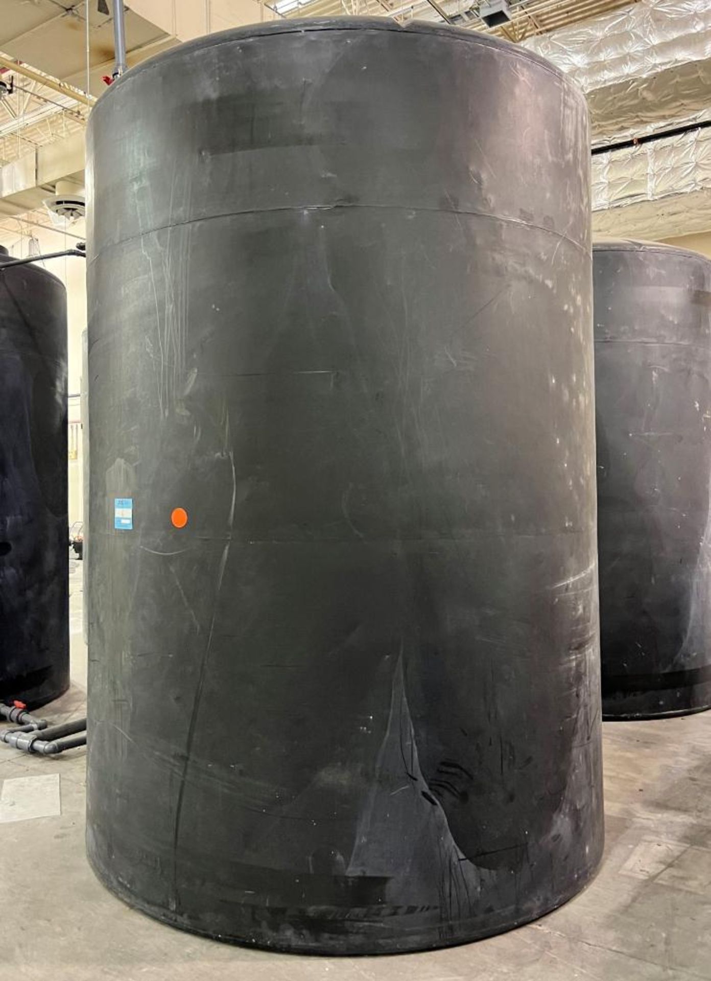 Approximate 4500 Gallon Black Poly Tank. Side bottom outlet. - Image 2 of 4