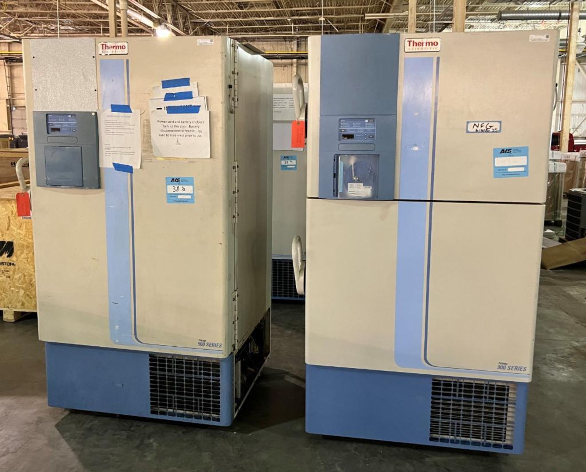 Lot Of (2) Thermo Scientific Forma 900 Series Freezers. (1) Model 906, serial# 817525-3309, (1) mode