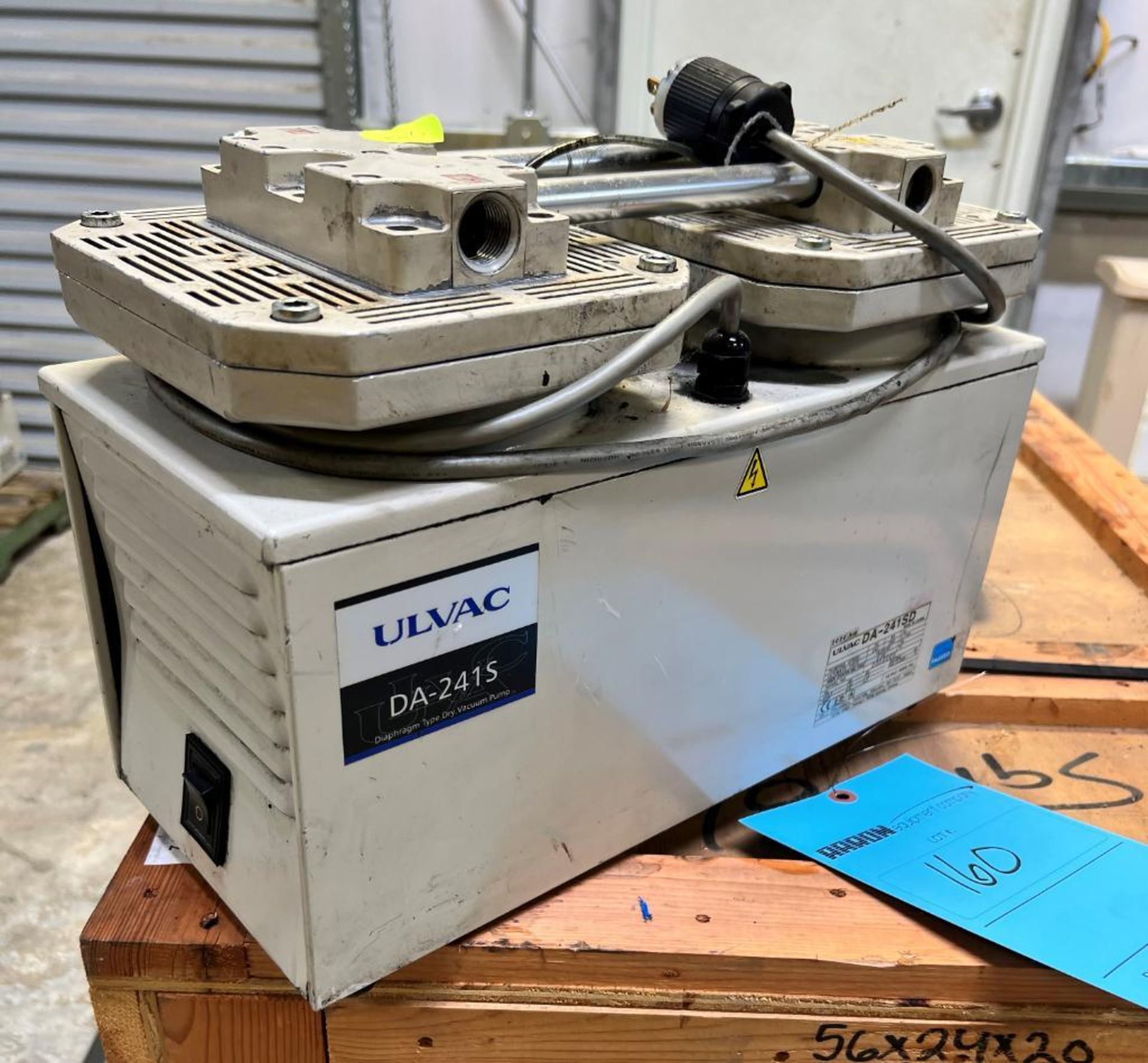 Ulvac Diaphragm Type Dry Vacuum Pump, Model DA-241SD, Serial# 2000005. Built 08/2020.