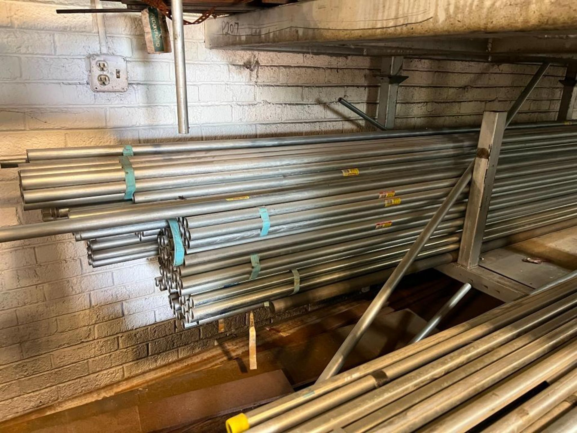 Lot: Stackable Racks with Quantity of .5" & 1" Wheatland Conduit with Assorted Steel Stock & Rollers - Image 3 of 6