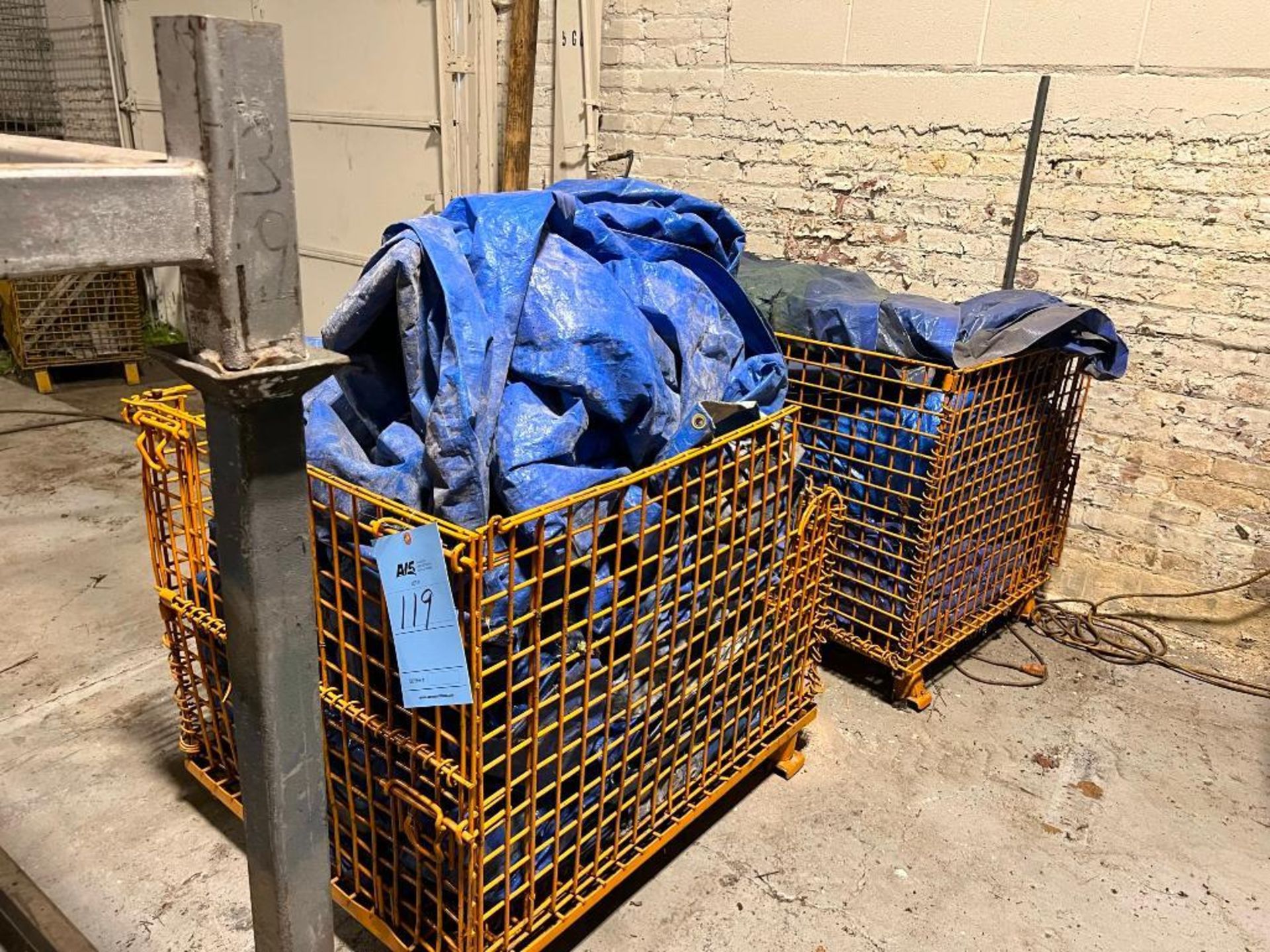 Lot: (4) Stackable Racks, (2) Wire Baskets, & Tarps - Image 2 of 2