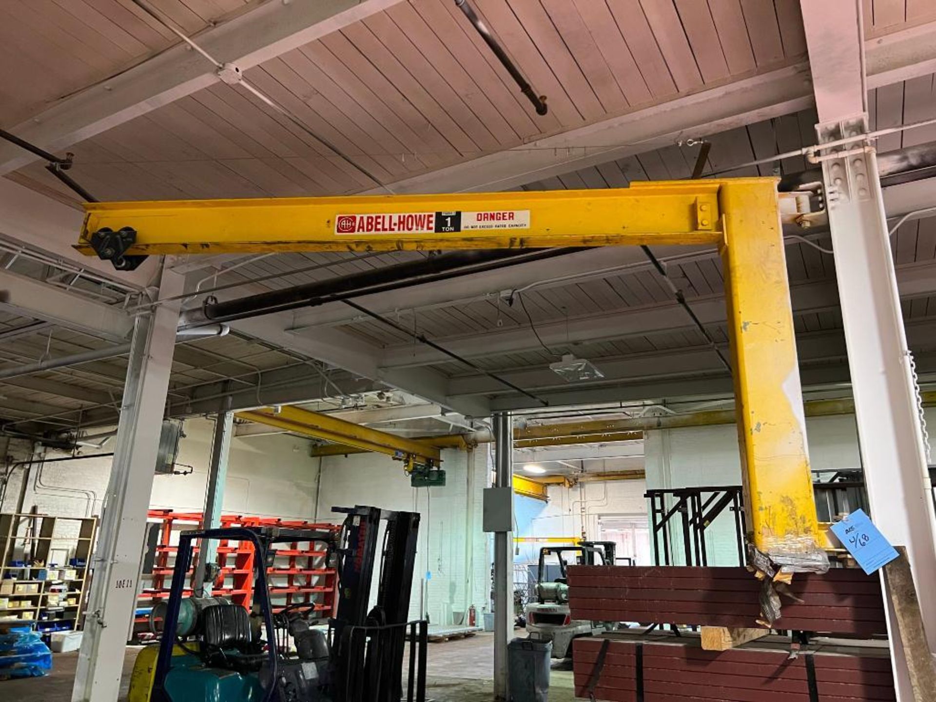 Lot (3) Abell-Howe 180' Beam Mount Jib Cranes. (1) Ton & (2) 1/2 Ton (No Hoists) - Image 2 of 15