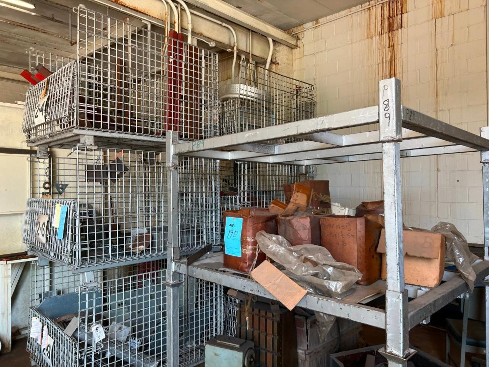 Lot: (6) Wire Baskets, (3) Material Racks, (1) Cart, & Assorted Hardware & Scrap - Image 2 of 8