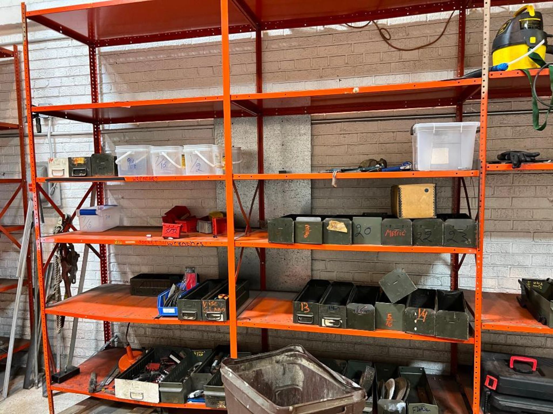 Lot: Steel Shevling Units with Contents of Assorted hand tools, Building Supplies, & Hardware - Image 8 of 9