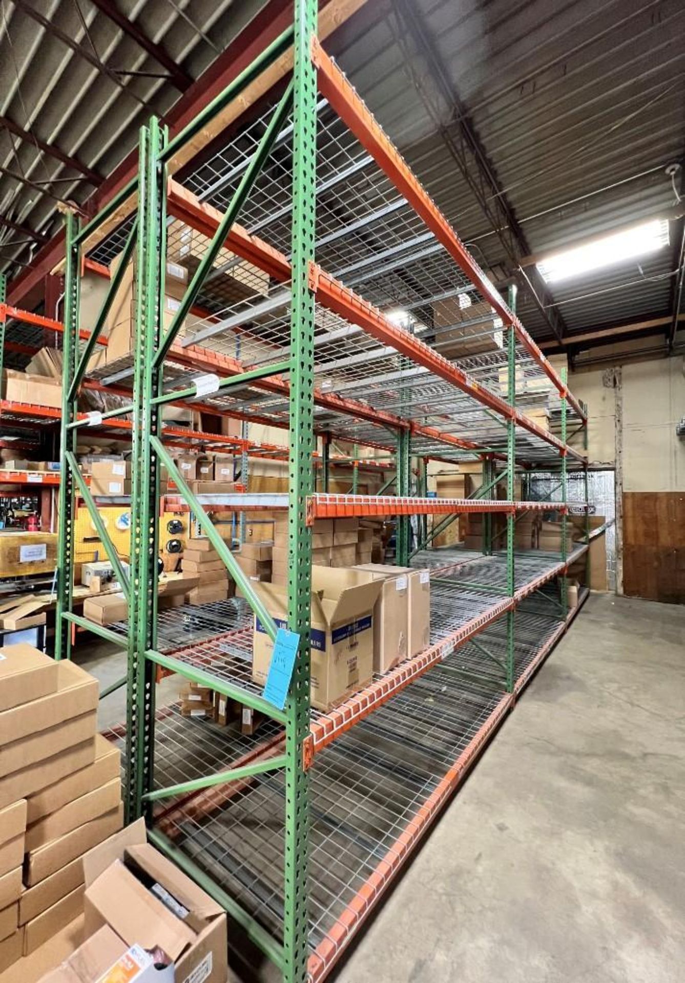 (12) Sections Of 42" Deep Teardrop Pallet Racking. Consisting of: (16) 12' tall uprights, (12) 8' wi