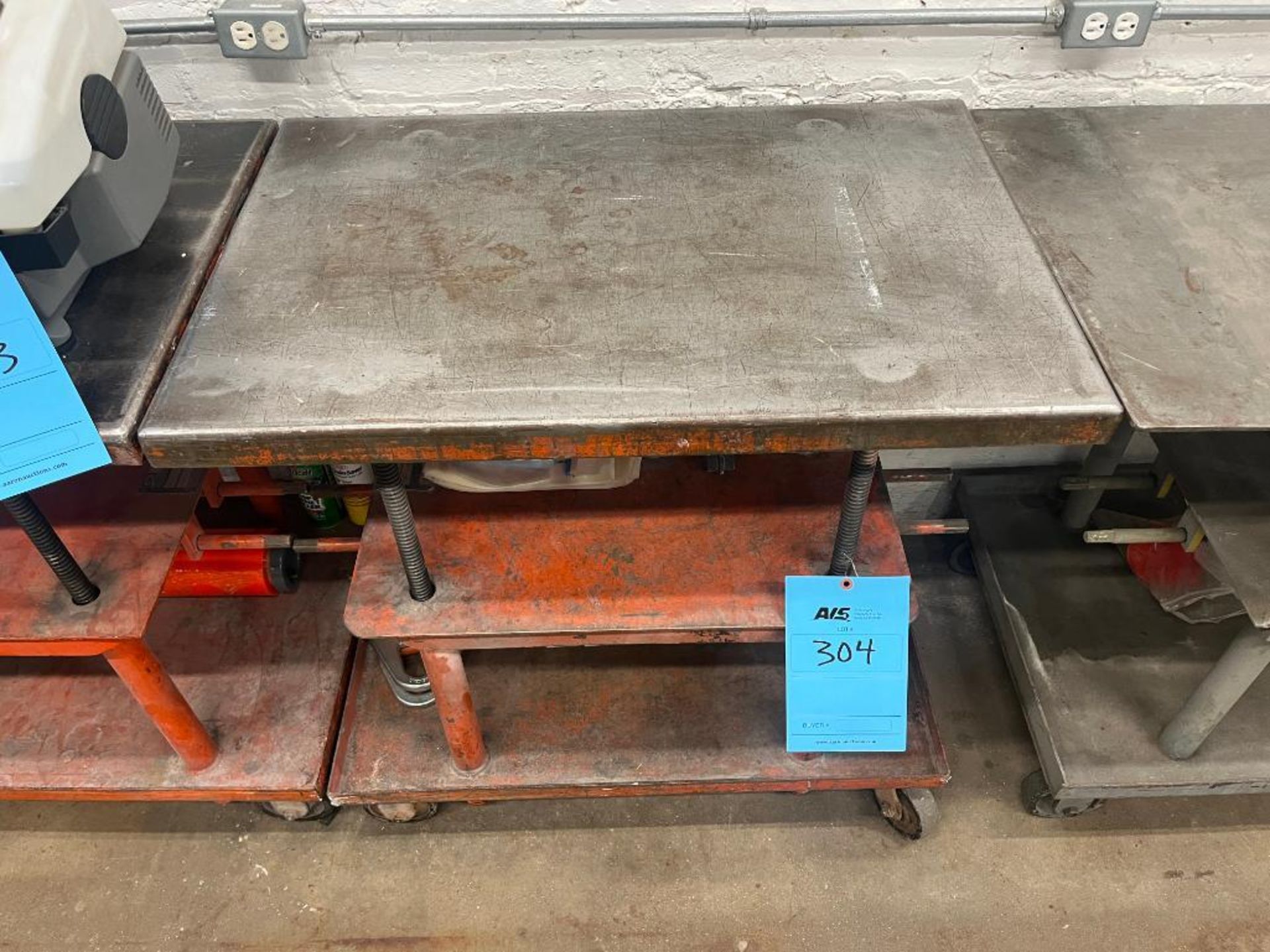 Lot (3): High Capacity Metal Tables on Casters (No Contents) - Image 7 of 8