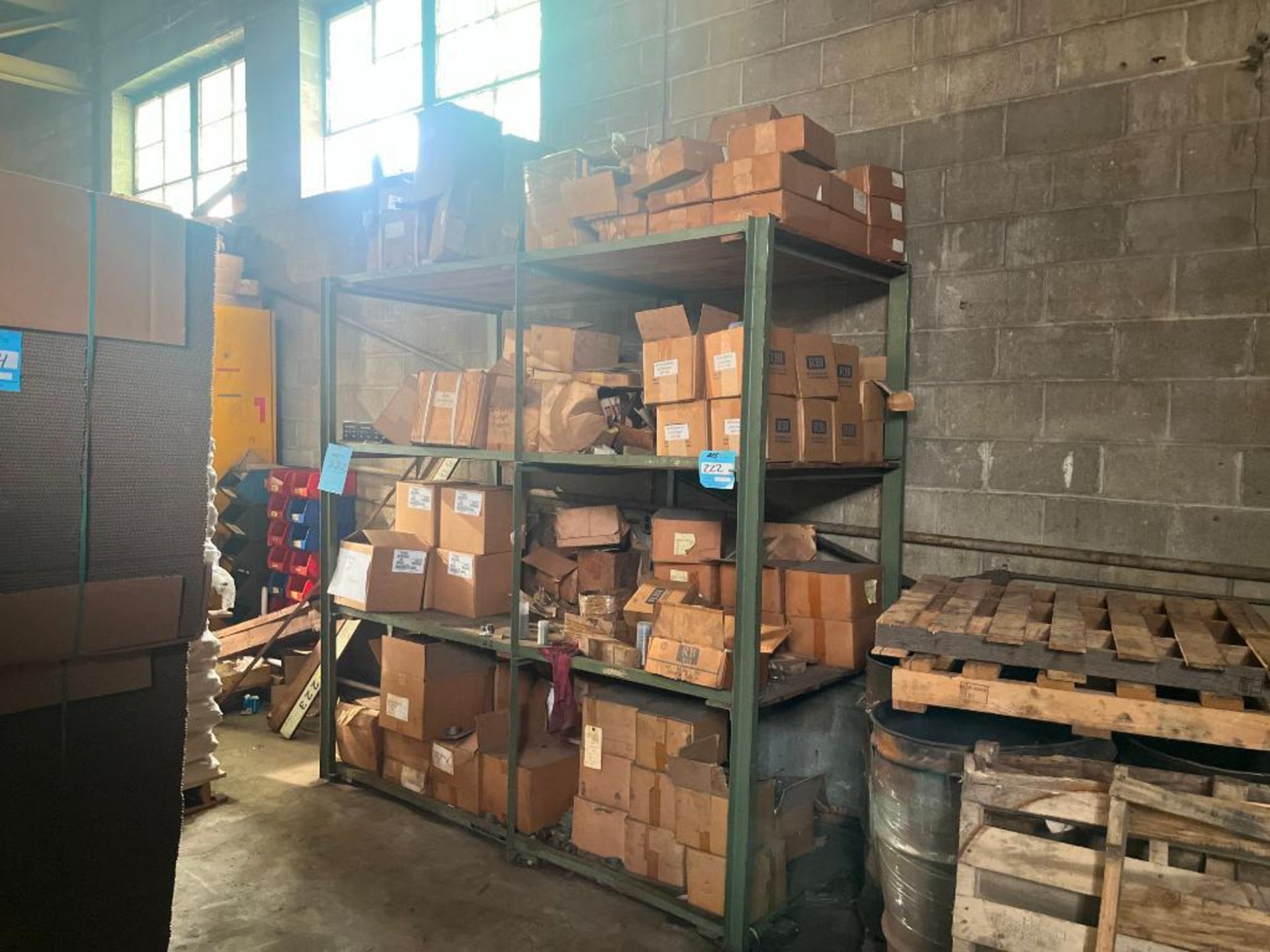Steel Rack with Cases of Bearings, Washers & Springs