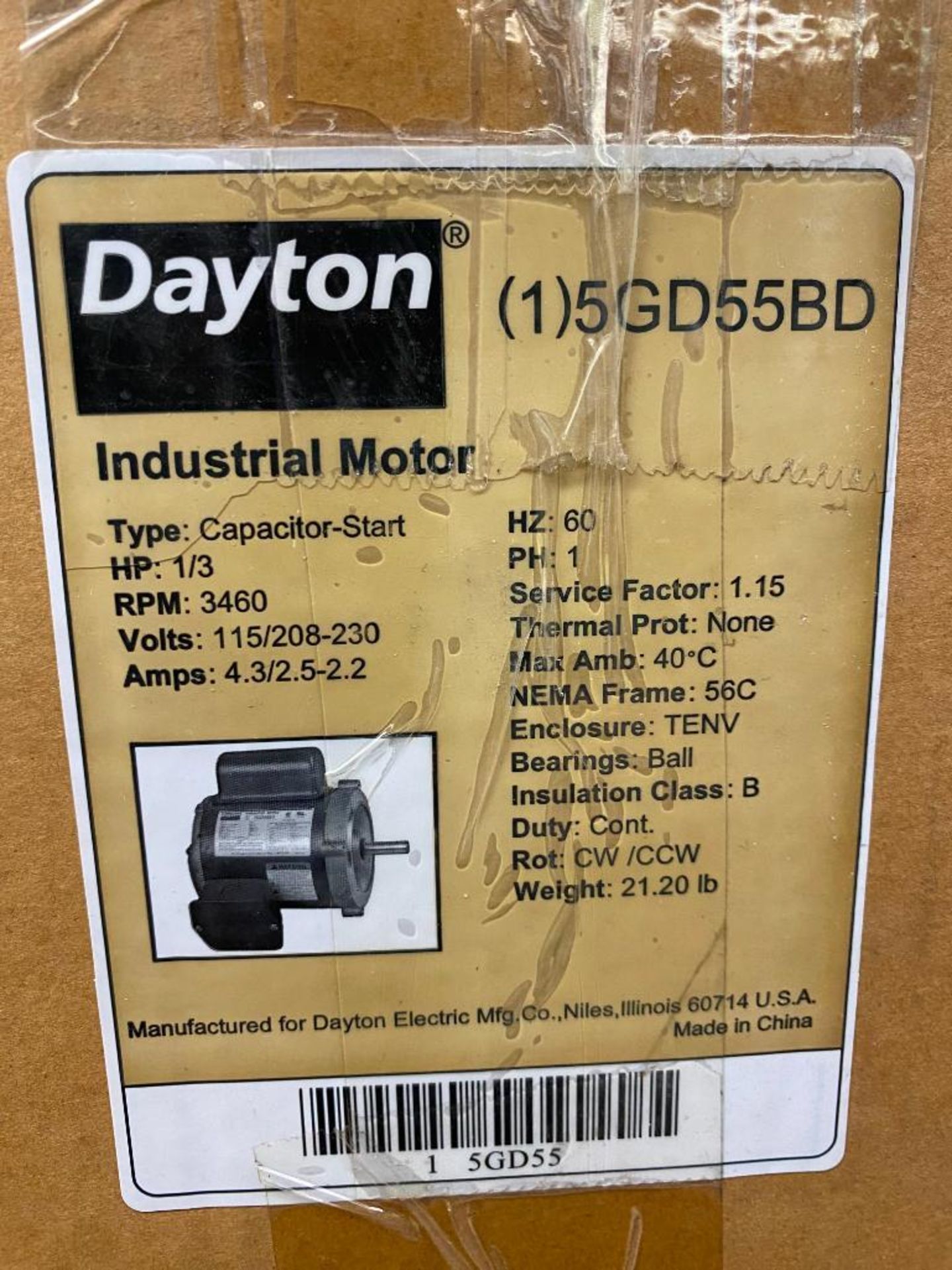 DAYTON MOTOR 5GD55BD. Packaging Fee = $5 - Image 4 of 4