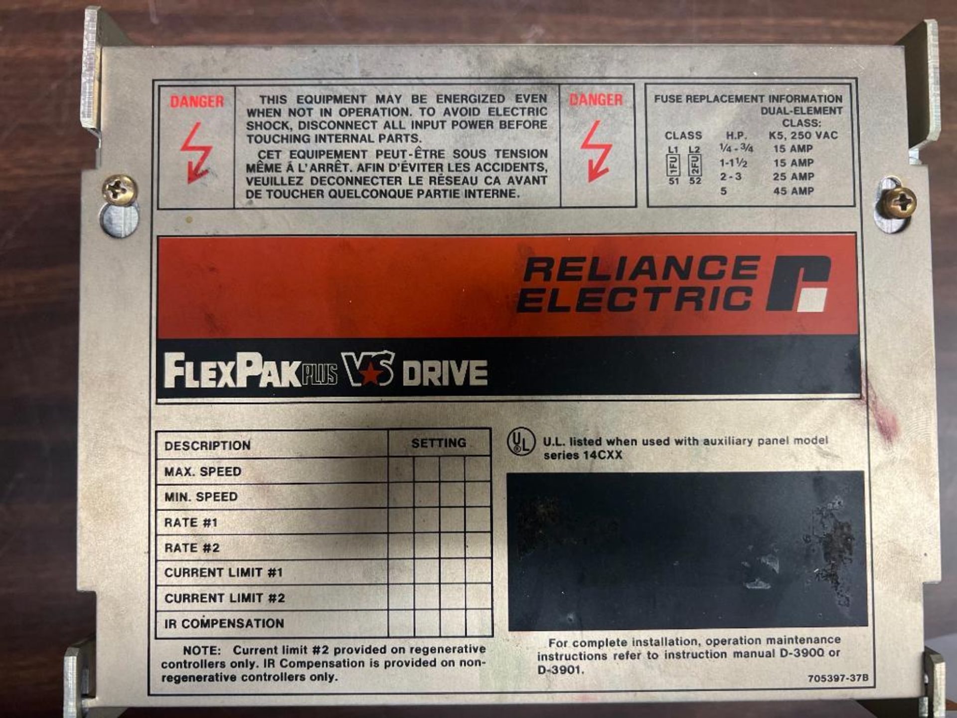 RELIANCE ELECTRIC FLEXPAK PLUS DRIVE. Packaging Fee = $20