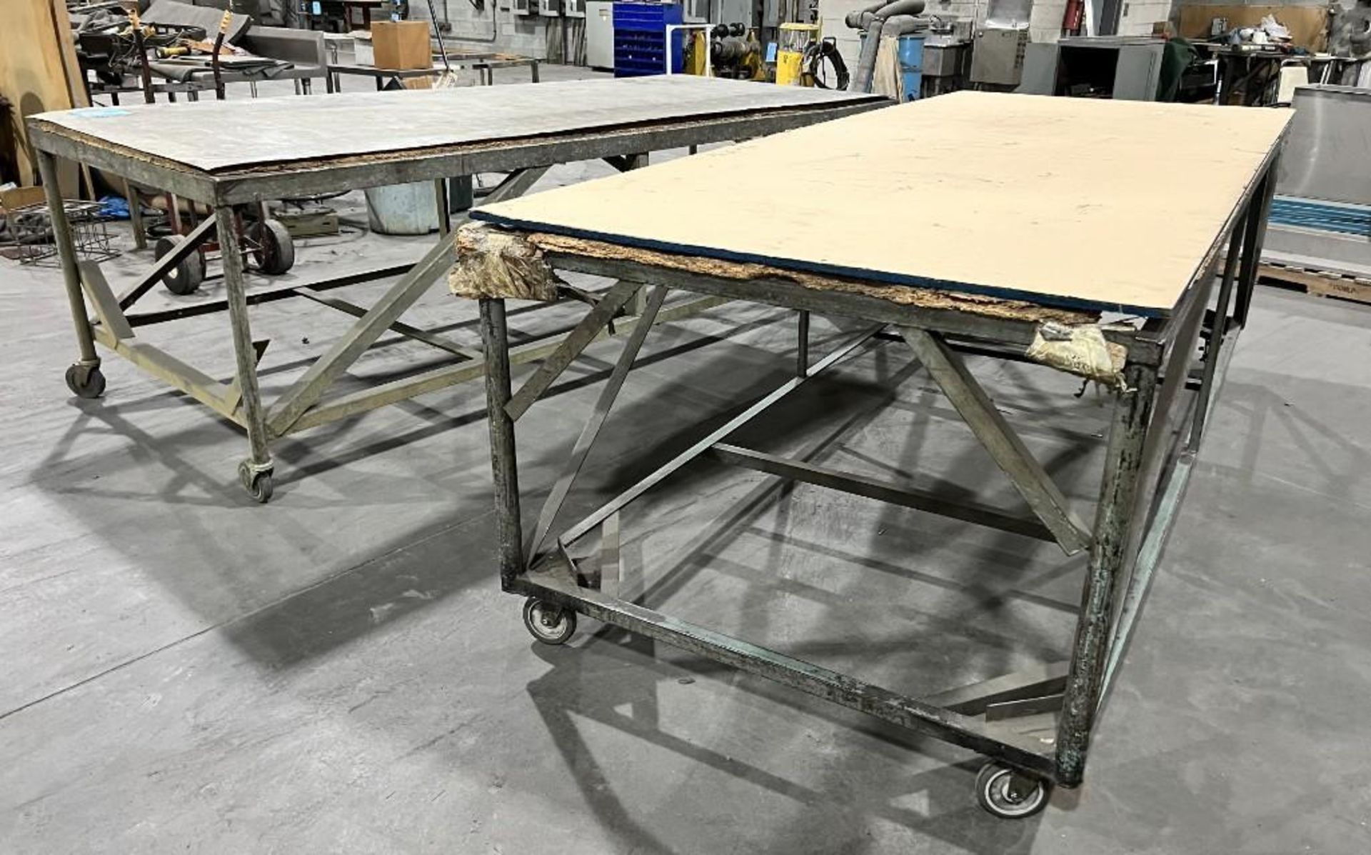 Lot Of (2) Portable Work Tables. Approximate 48" wide x 120" long x 36" tall. - Image 2 of 6