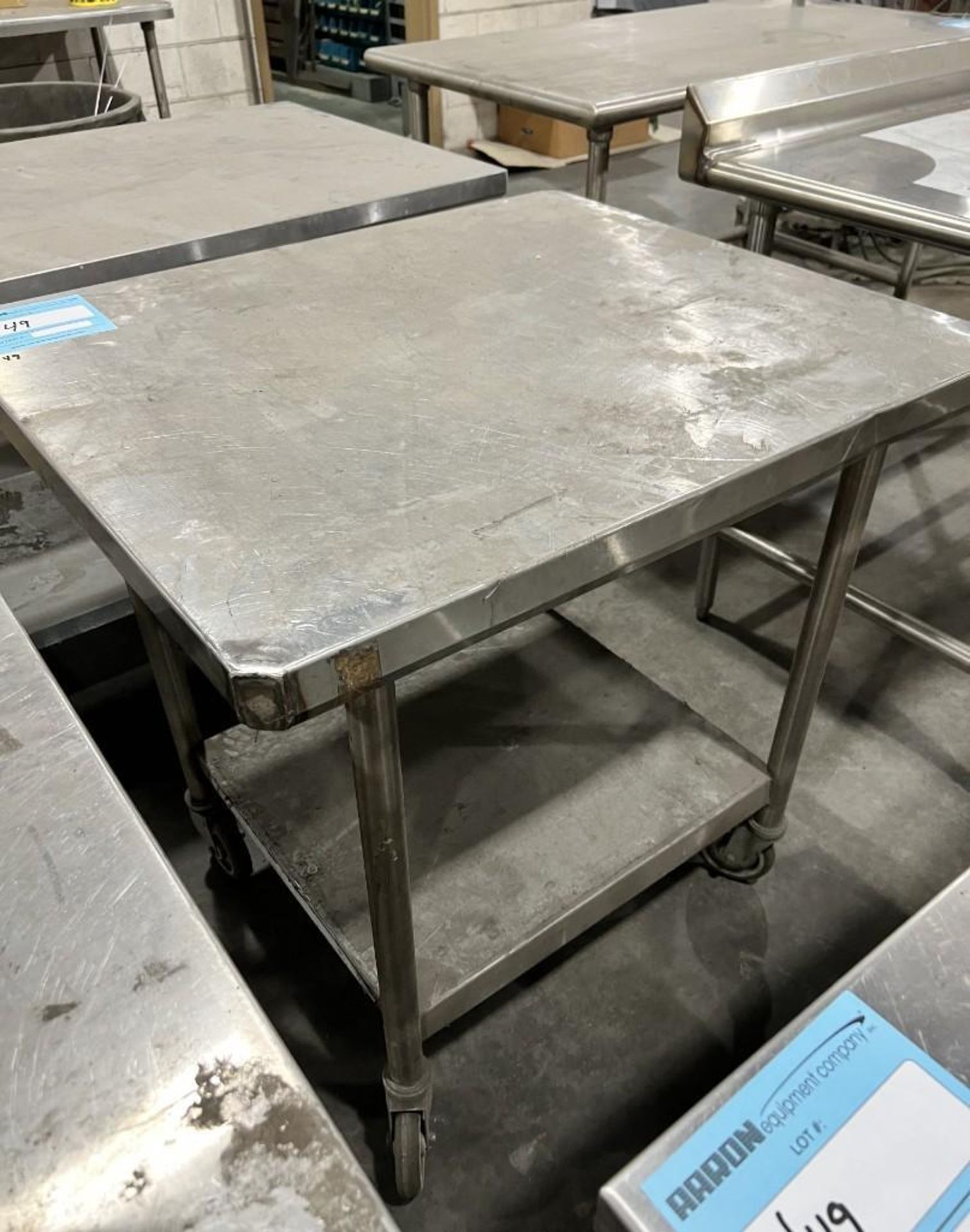 Lot Of (10) Stainless Steel & Stainless Steel Top Tables. - Image 9 of 11