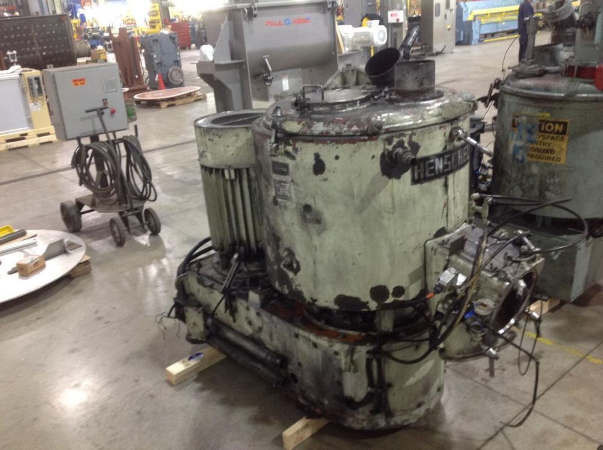 Used- Mitsui Miike 300 Liter High Intensity Mixer, Model FM300E. 790/395 RPM Blade Revolution, Drive - Image 2 of 14