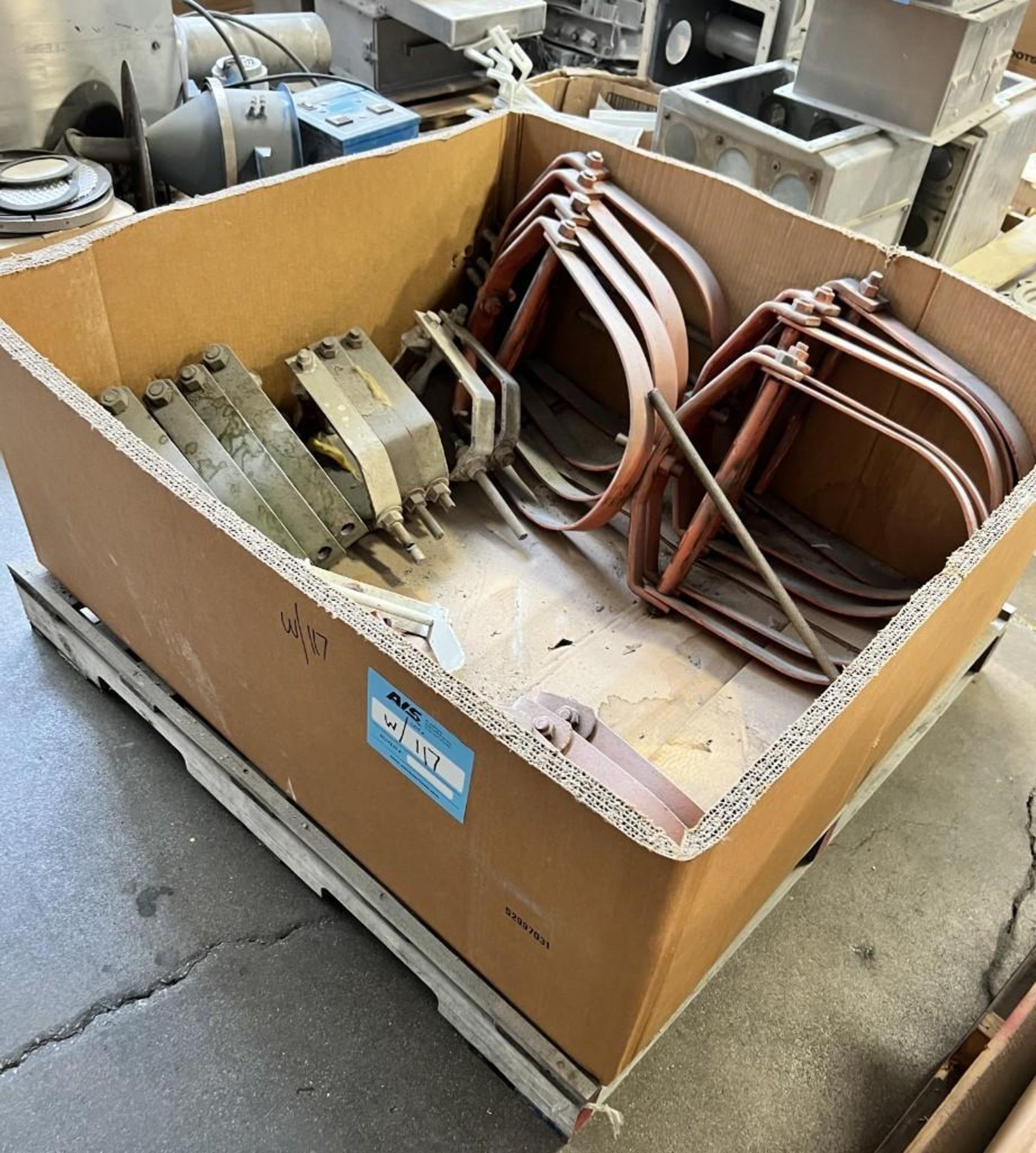 Lot Of (2) Skids. With misc. electrical hardware and pipe hangers. (Rigging/Loading Fee = $100) - Image 8 of 9