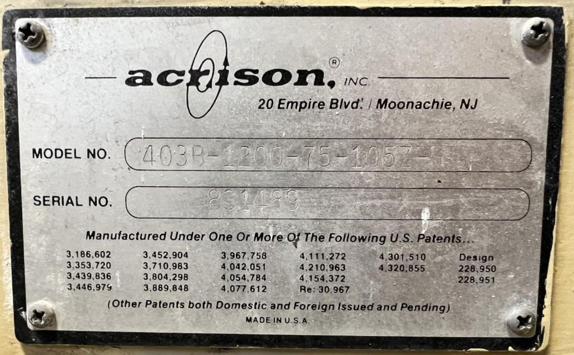 Acrison Weight-Loss-Differential Weigh Feeder, Model 403B-1200-75-75-105Z-H, Serial# 831489. (Riggin - Image 7 of 7