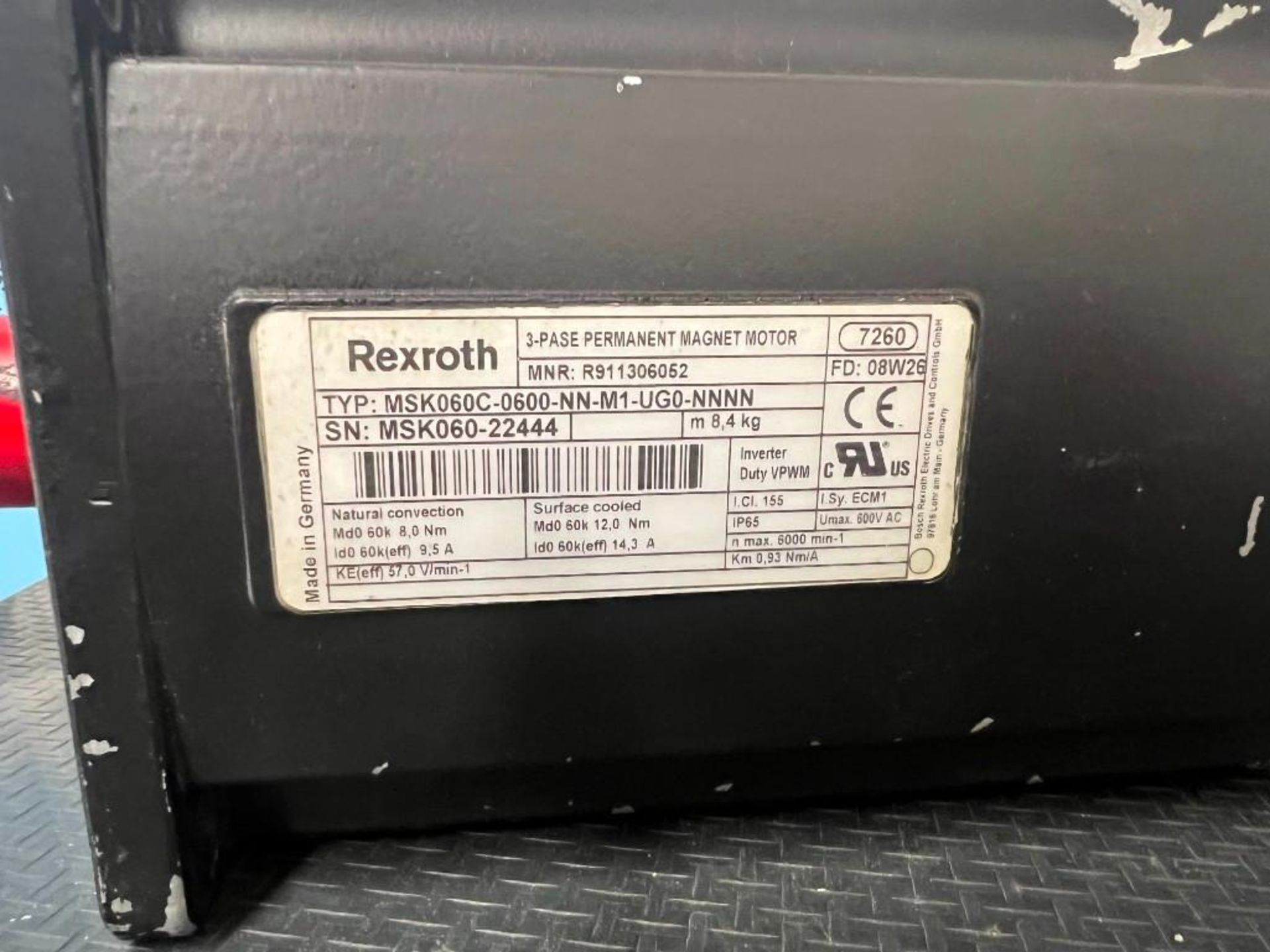 REXROTH 3 PASE PERMANENT MAGNET MOTOR S33HMNA-RNNM-00 - Image 2 of 4