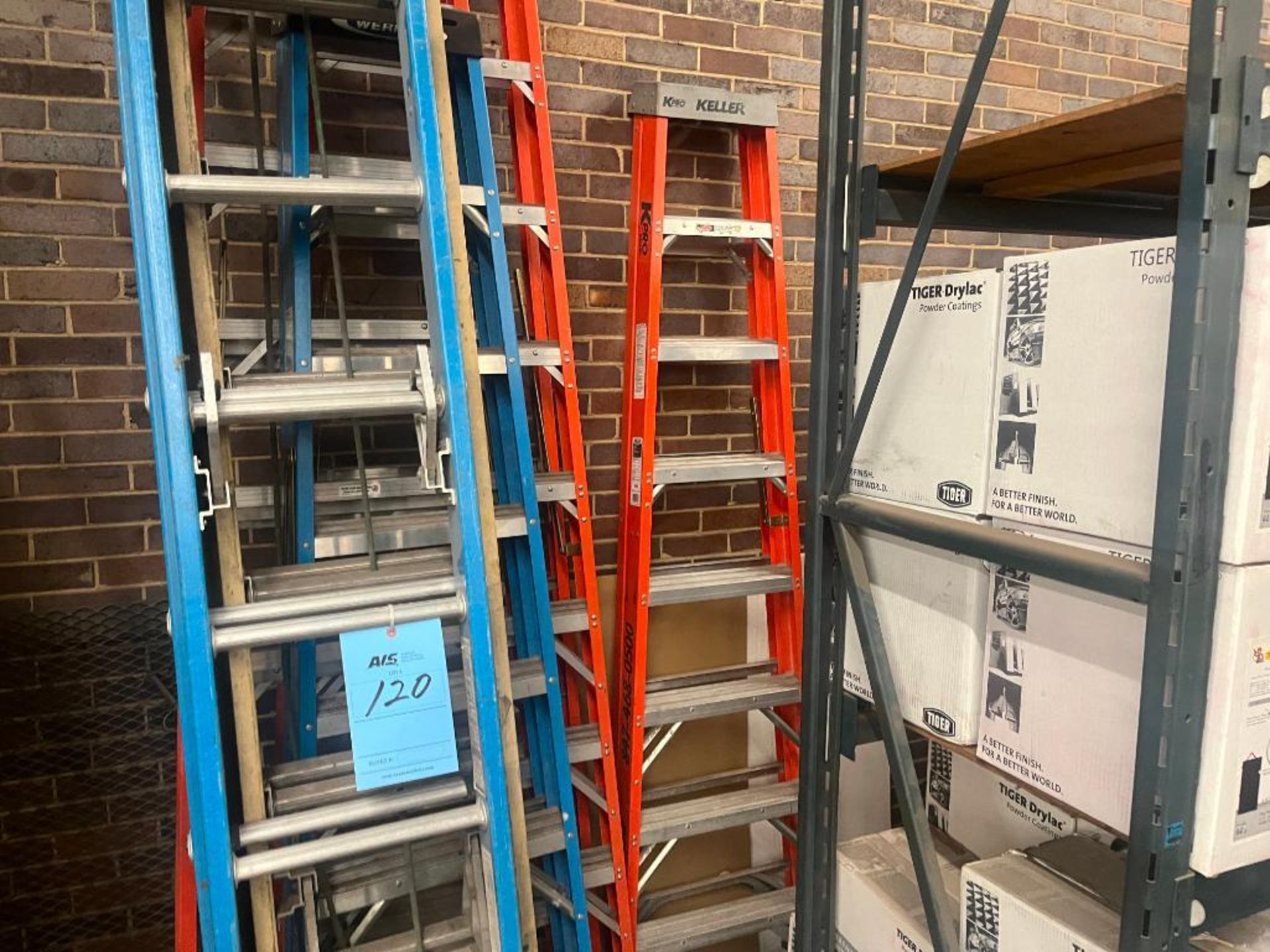 Lot (6): (2) 12' A-Frame Ladders, (2) 8' A-Frame Ladders, & (2 ...