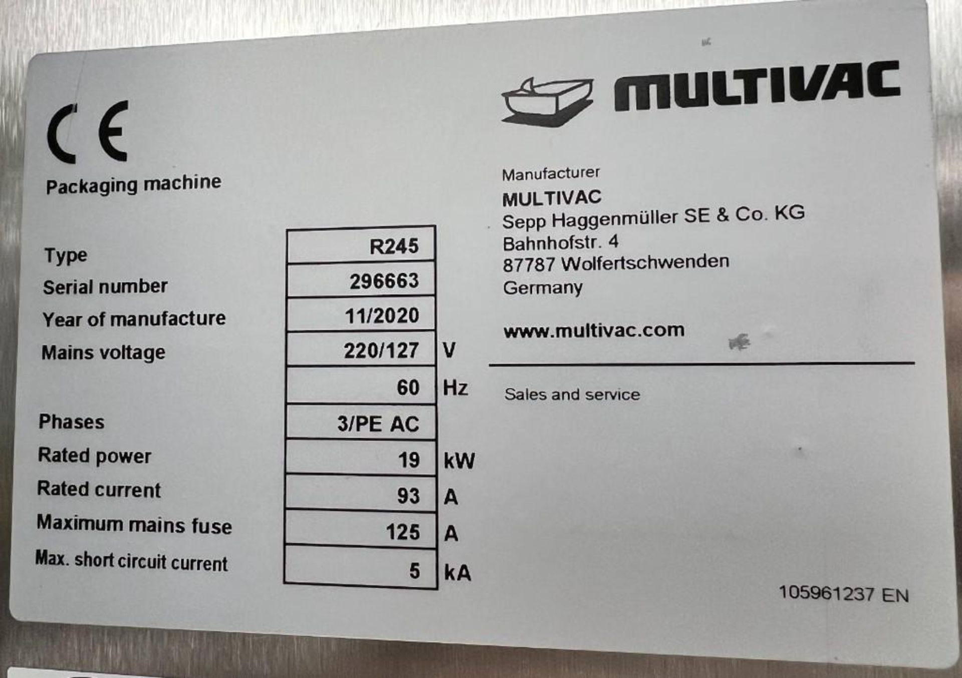 Multivac Fully Automatic Stainless Steel Horizontal Form, Fill, And Seal Rollstock Packaging Machine - Image 45 of 91