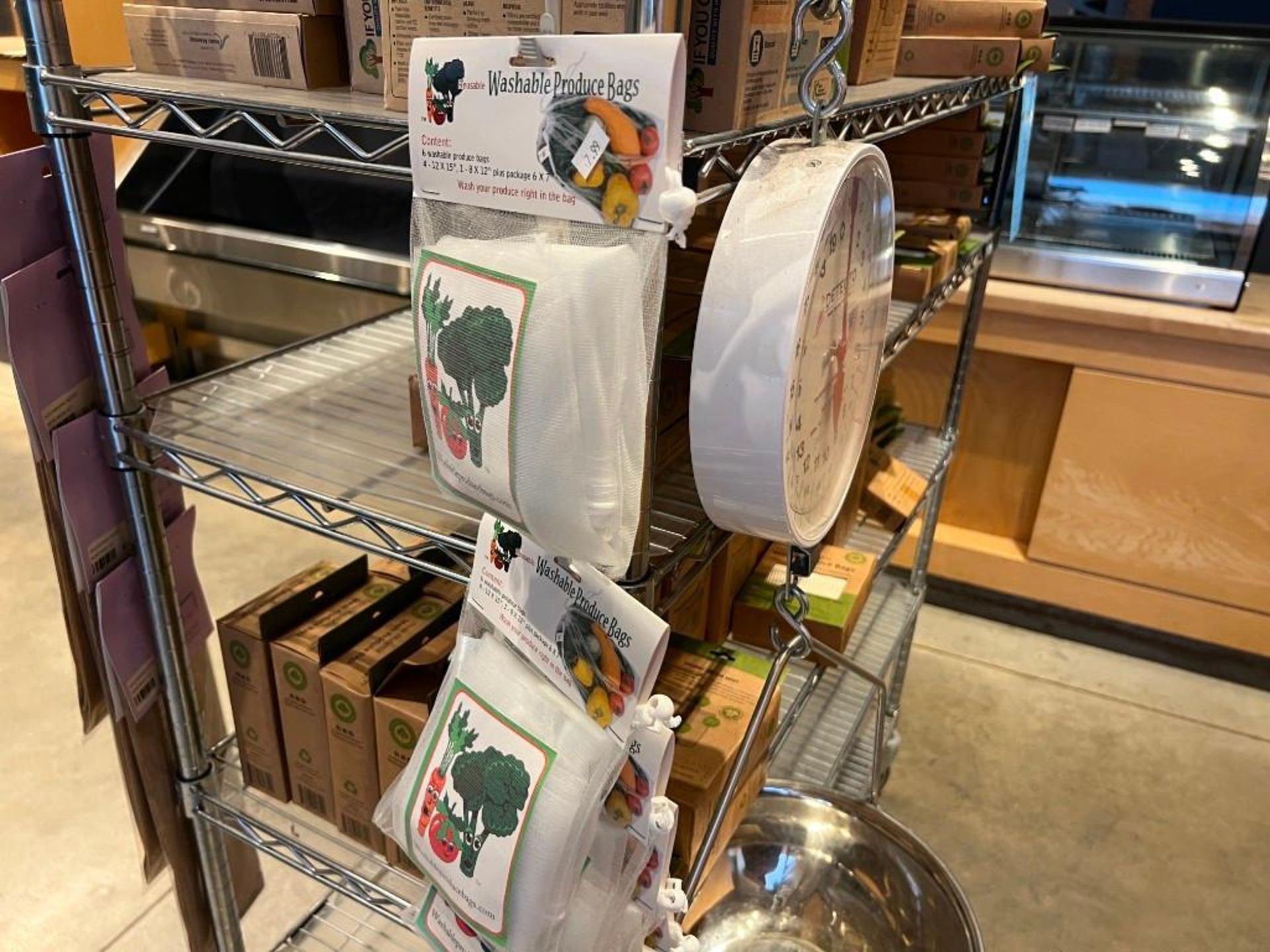 LOT: Uline Metro Rack on casters, 6 shelves, with Detecto produce scale ...