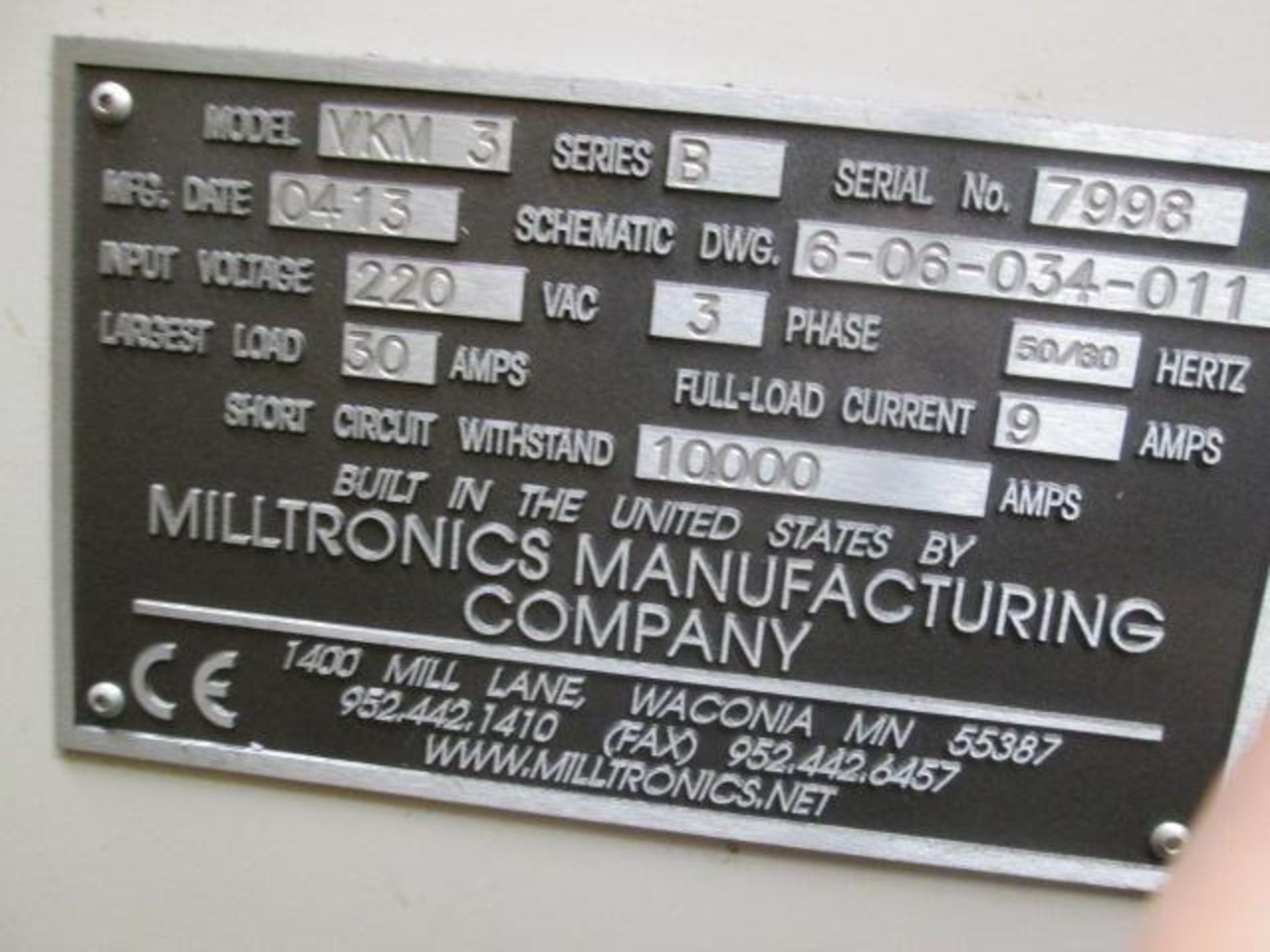 (2004) Partner/Milltronics VKM3 Cnc Vertical Mill - Image 8 of 8