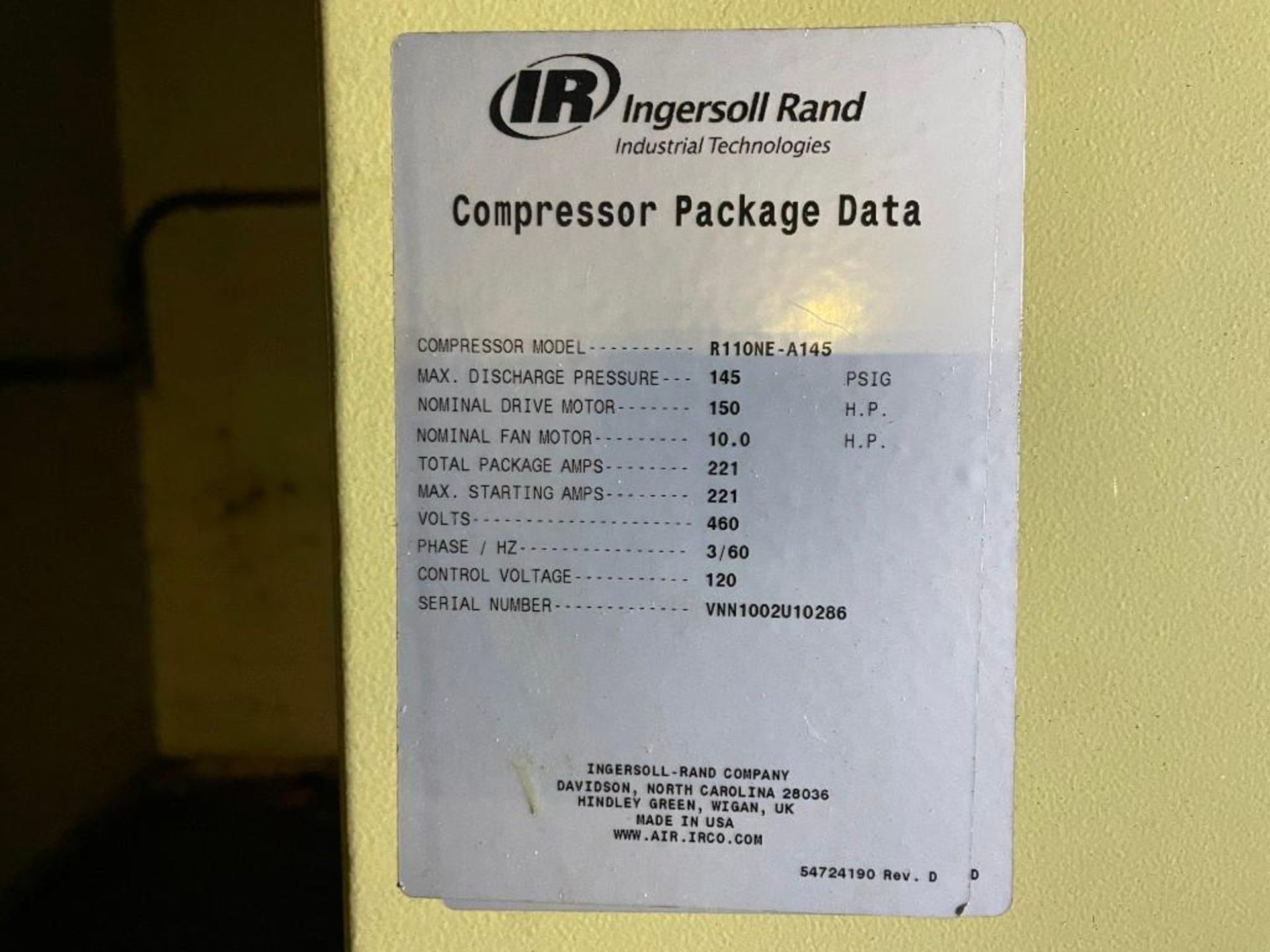 Ingersoll Rand Compressor - Image 5 of 5