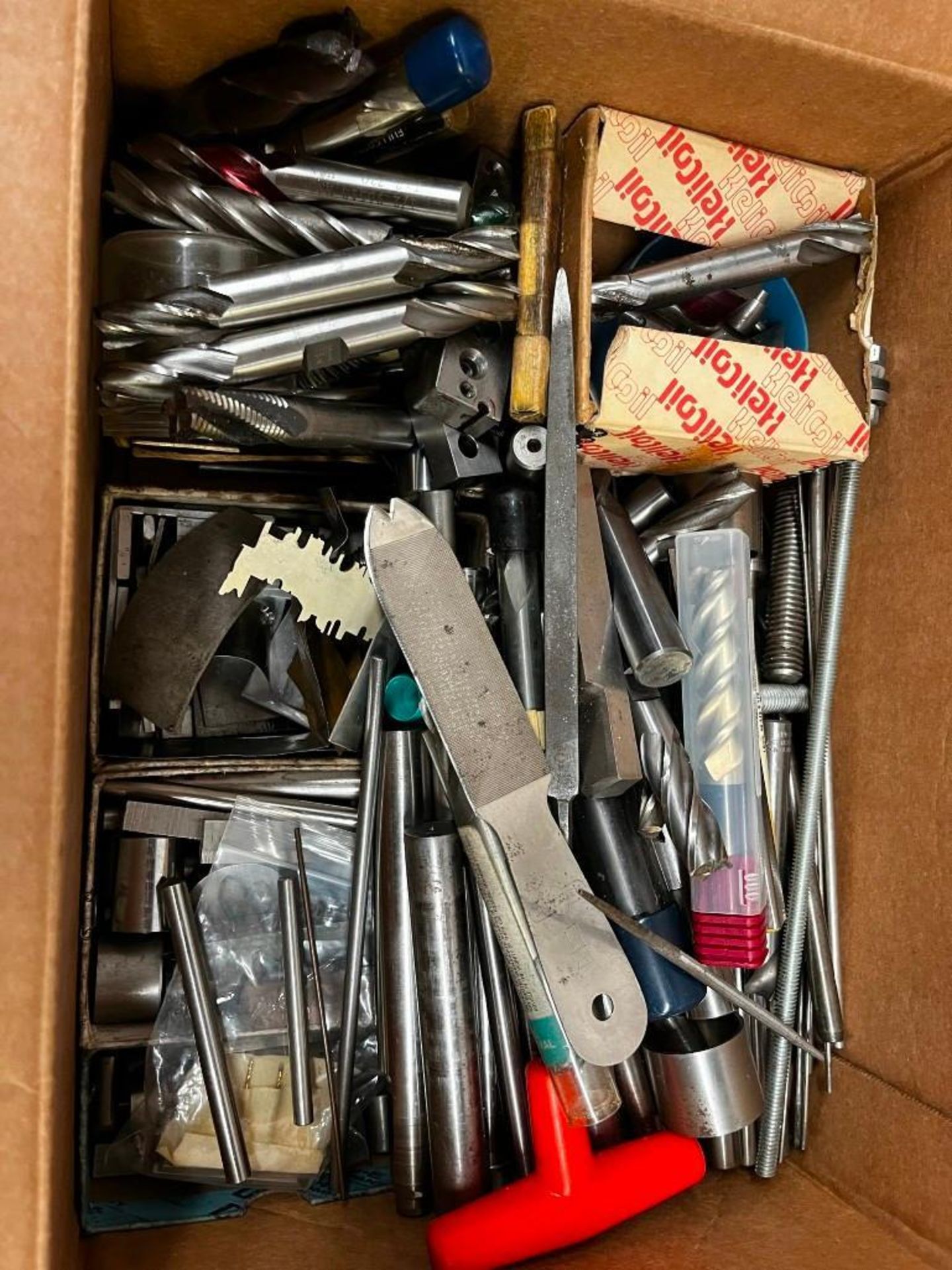 Misc Bits, Taps, Dies & Other hardware - same items are pictured in toolbox, in box and in bags. - Image 3 of 18