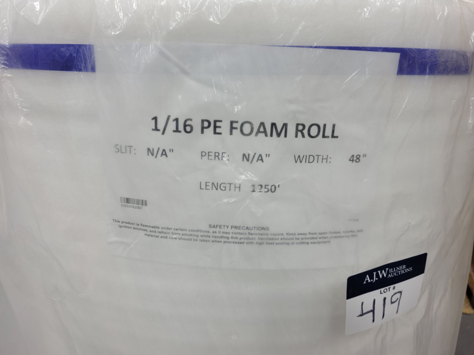 {Each} (9) 1/16 PE Foam Rolls - Image 4 of 4