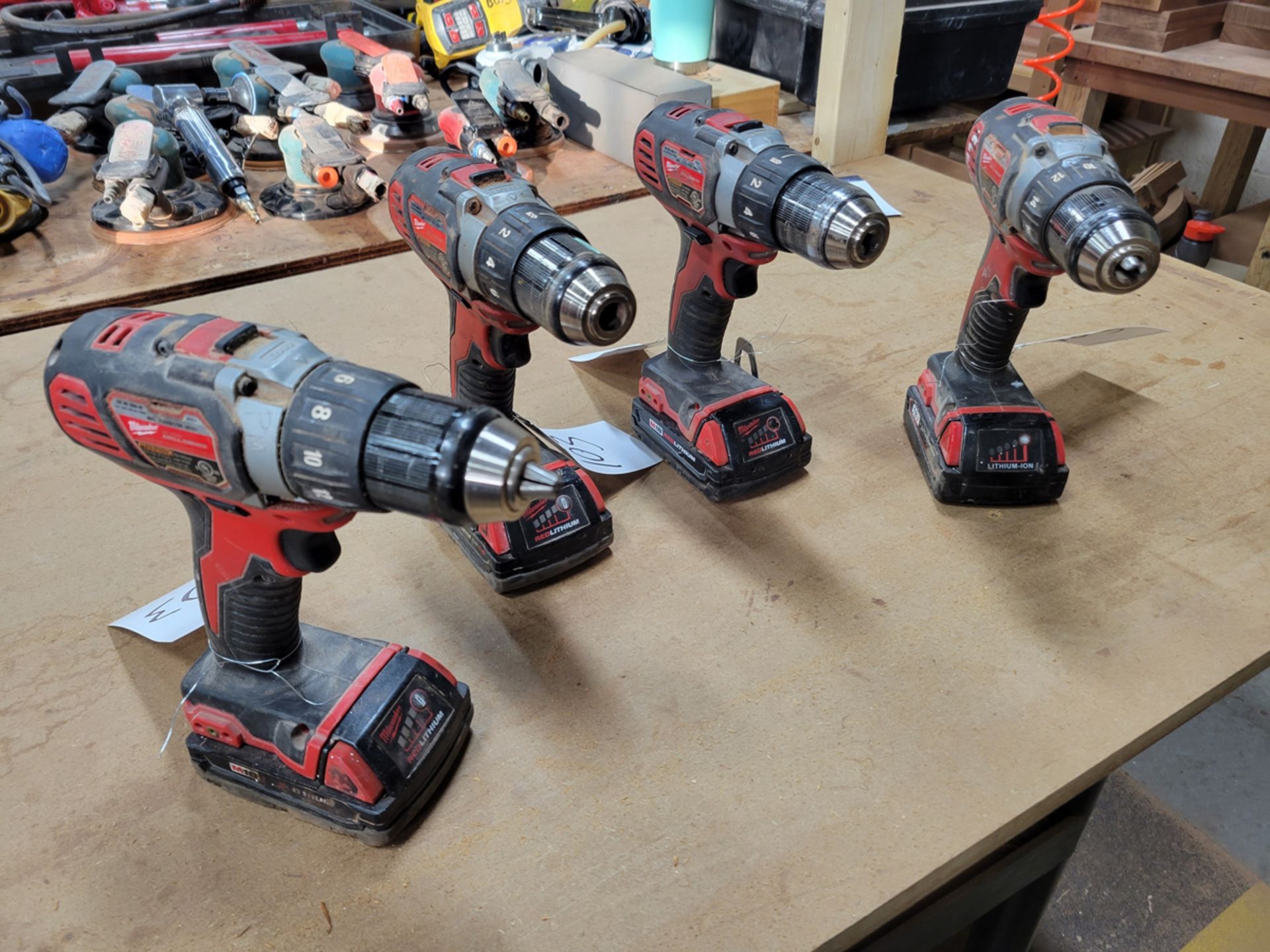 {EACH} (4) Milwaukee 18 Volt 1/2" Drill Driver w/ Battery and Charger
