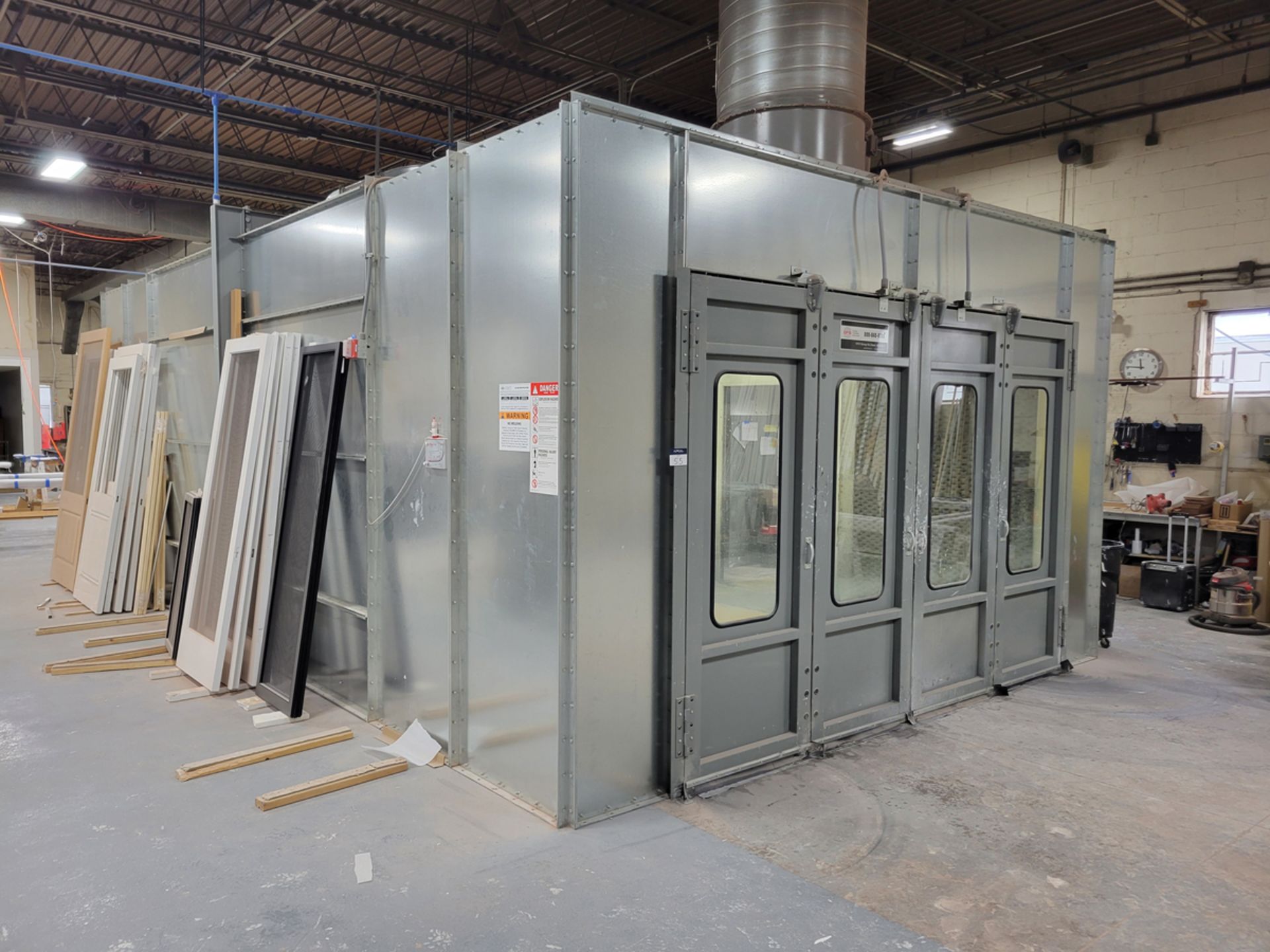 Global Finishing Solutions Large Equipment Crossdraft Spray Booth w/ Siemens Simatic HMI Panel