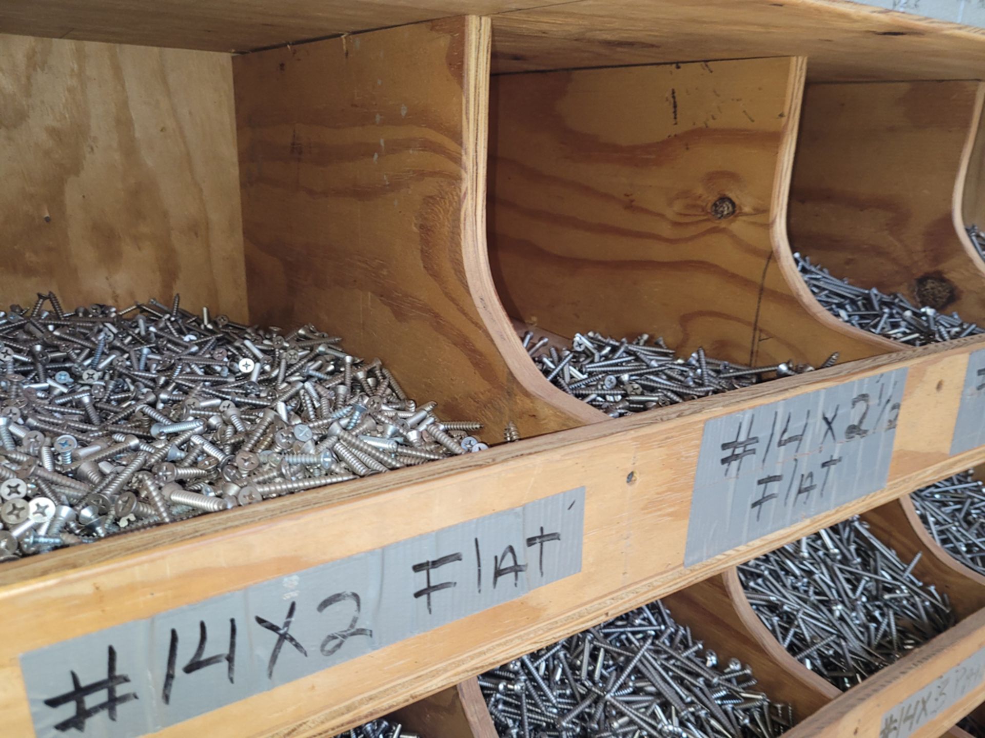 A Group of (3) 7-Tier, 28-Bay Mobile Hardware Organizing Racks with Contents - Image 6 of 9