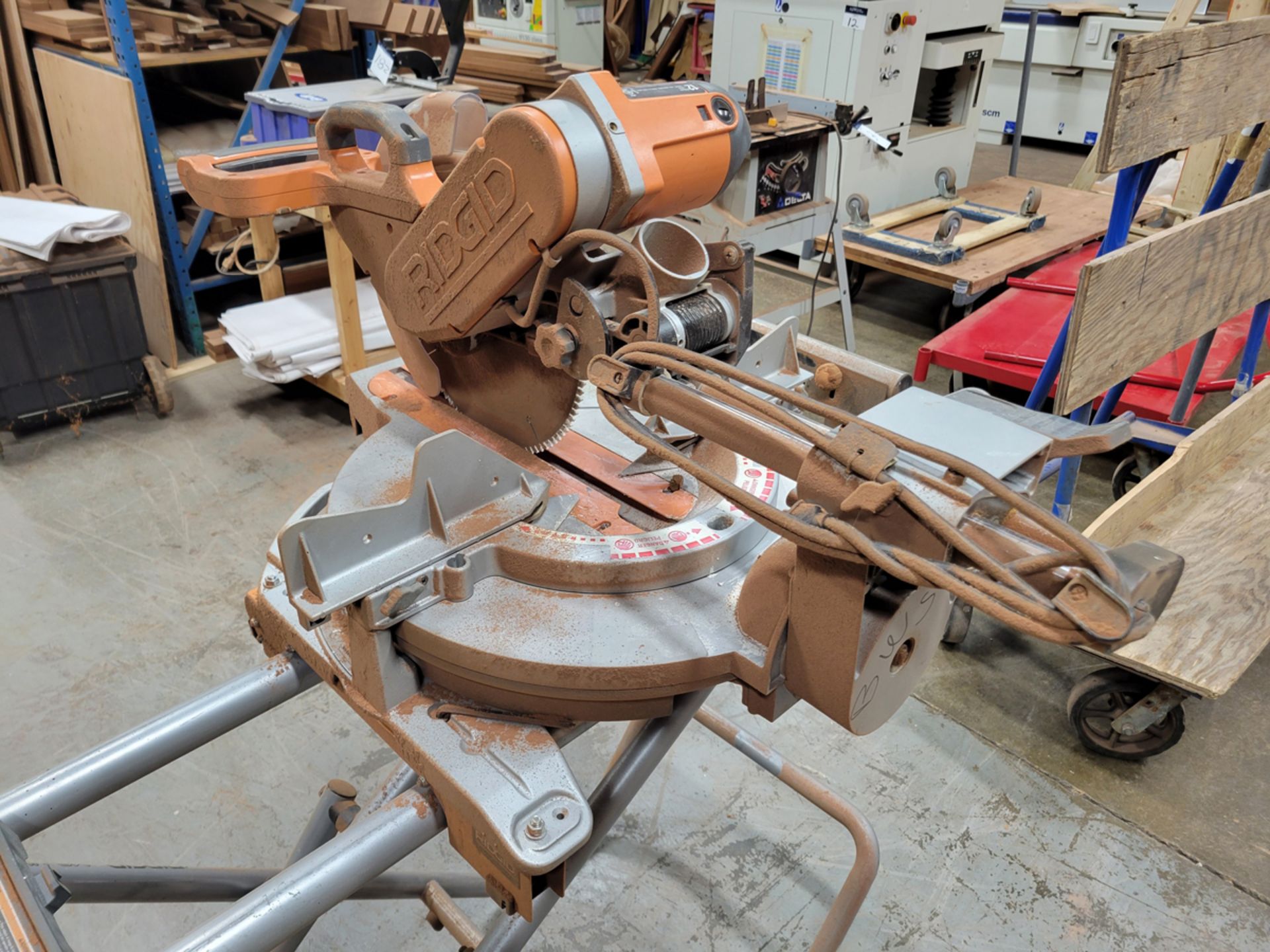 Ridgid Model: MS1290LZA 12" Miter Saw w/ Ridgid Miter Saw Utility Vehicle - Image 3 of 8