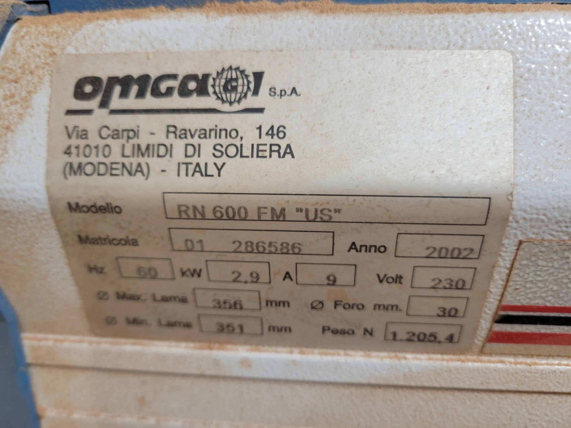 Omga Radial Arm Saw Model: RN600 - Image 9 of 9