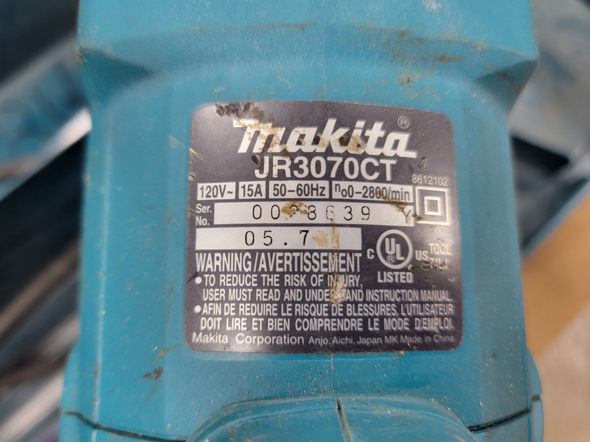 Makita Model: JR3070CT Corded Reciprocating Saw w/ case - Image 3 of 3