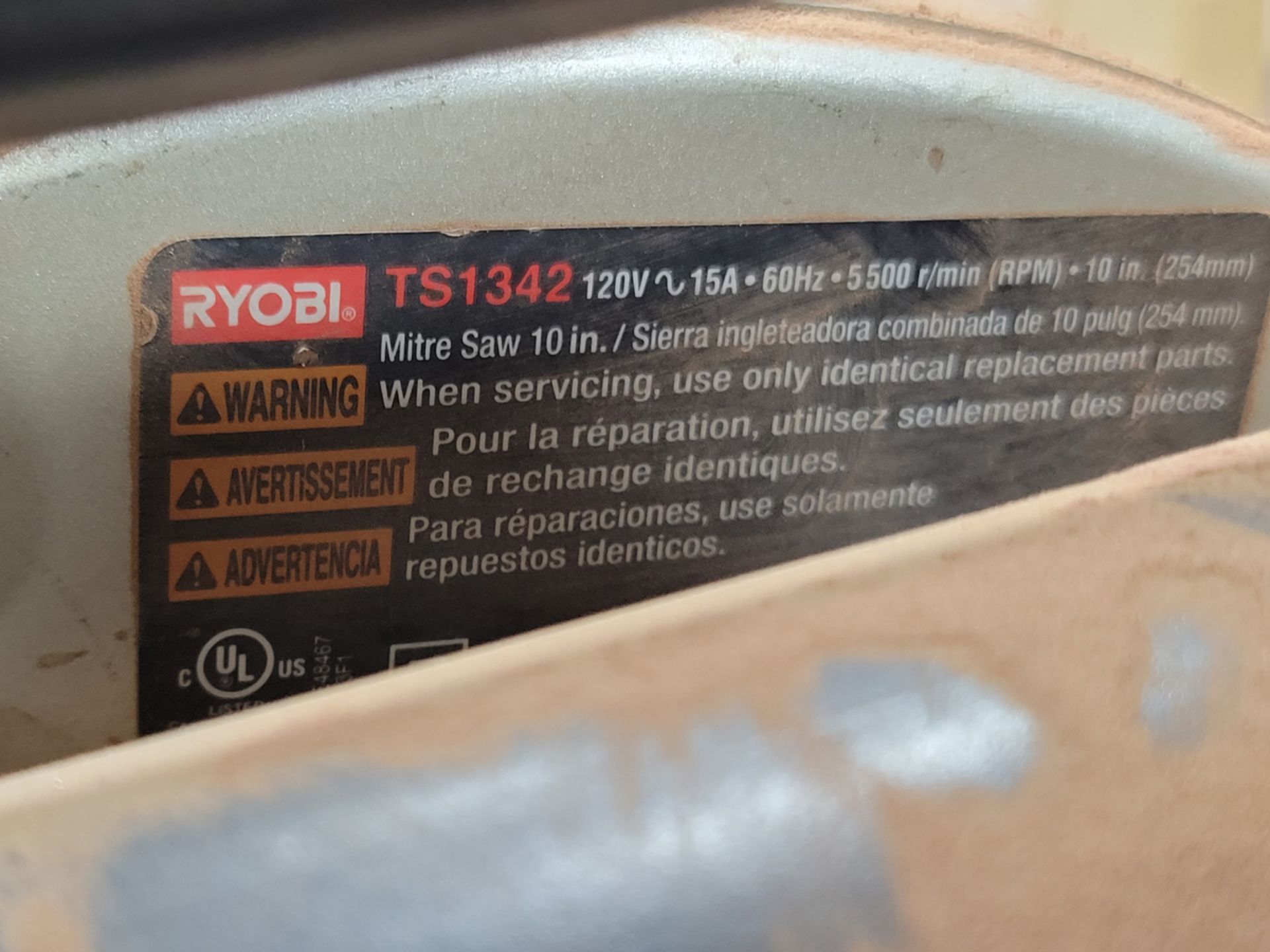 Ryobi TS1342 10" Compound Miter Saw - Image 5 of 5