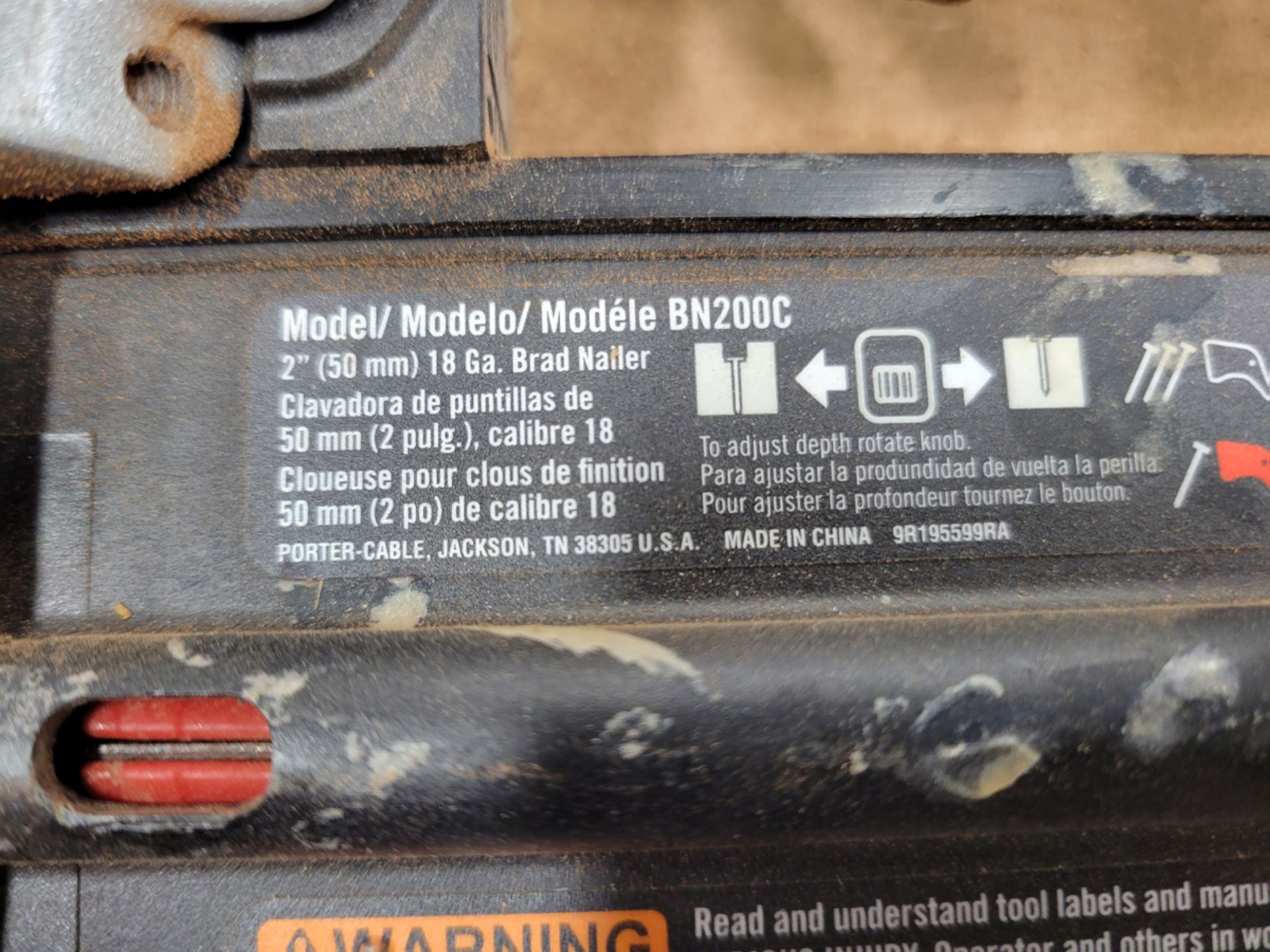 {EACH} (3) Porter Cable Model: BN200C Pneumatic Brad Nailer w/ Case - Image 3 of 3