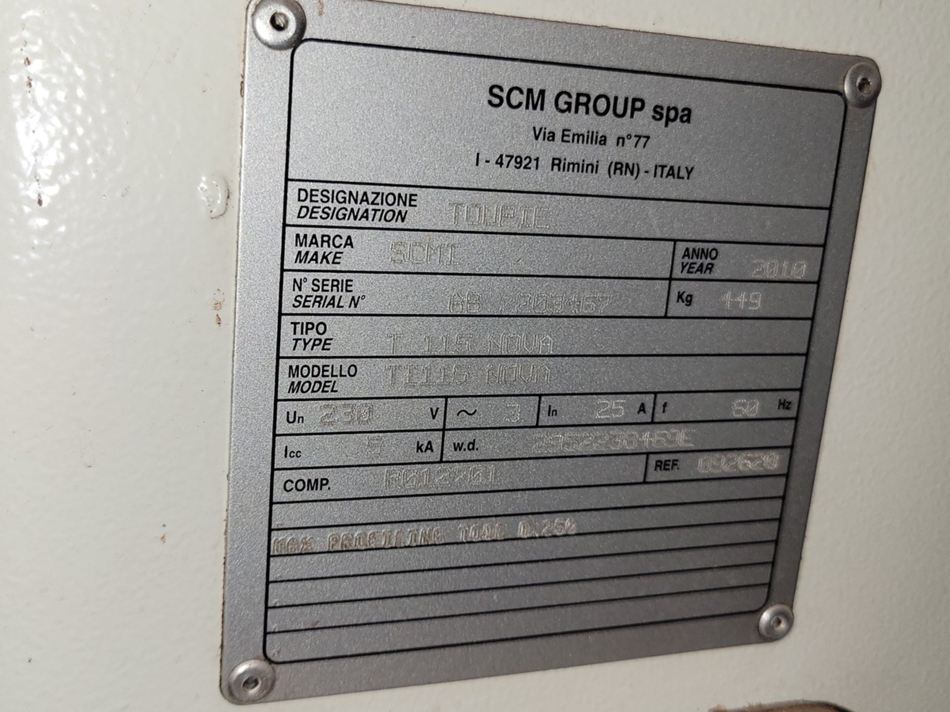 SCM Model: TI 115 Nova Spindle Molder - Image 12 of 12