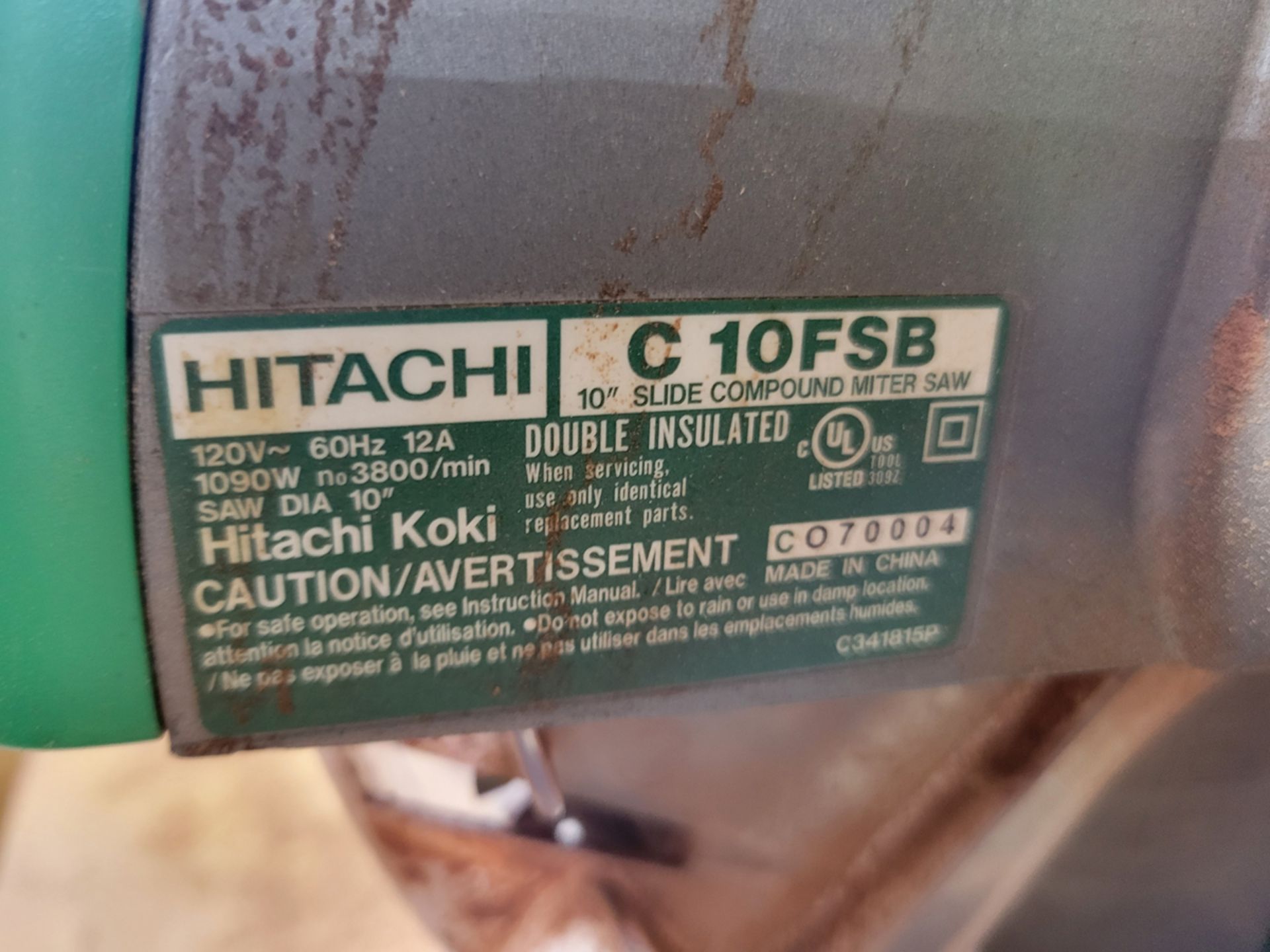 Hitachi C10FSB 10" Compound Miter Saw w/ Rousseau 5000 Dust Catch - Image 5 of 6