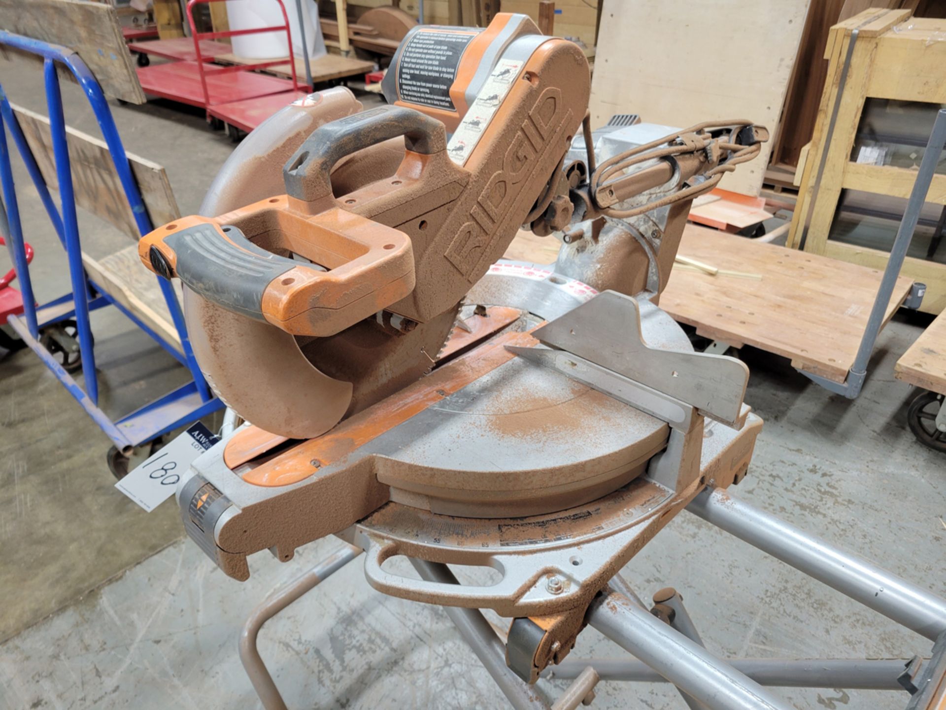 Ridgid Model: MS1290LZA 12" Miter Saw w/ Ridgid Miter Saw Utility Vehicle - Image 2 of 8