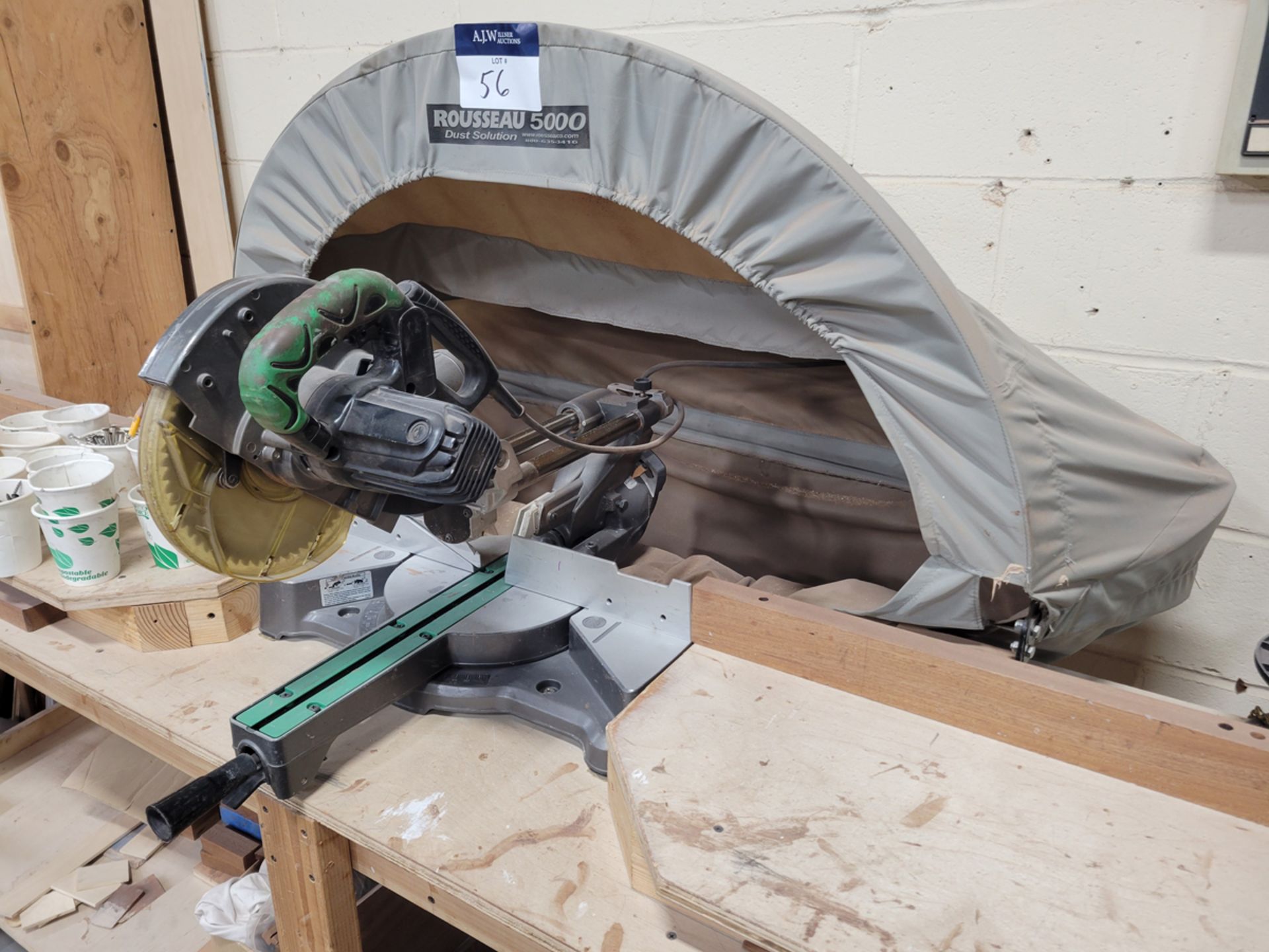 Hitachi Model: C8FSE 8.5" Slide Compound Miter Saw w/ Rousseau 5000 Dust catch