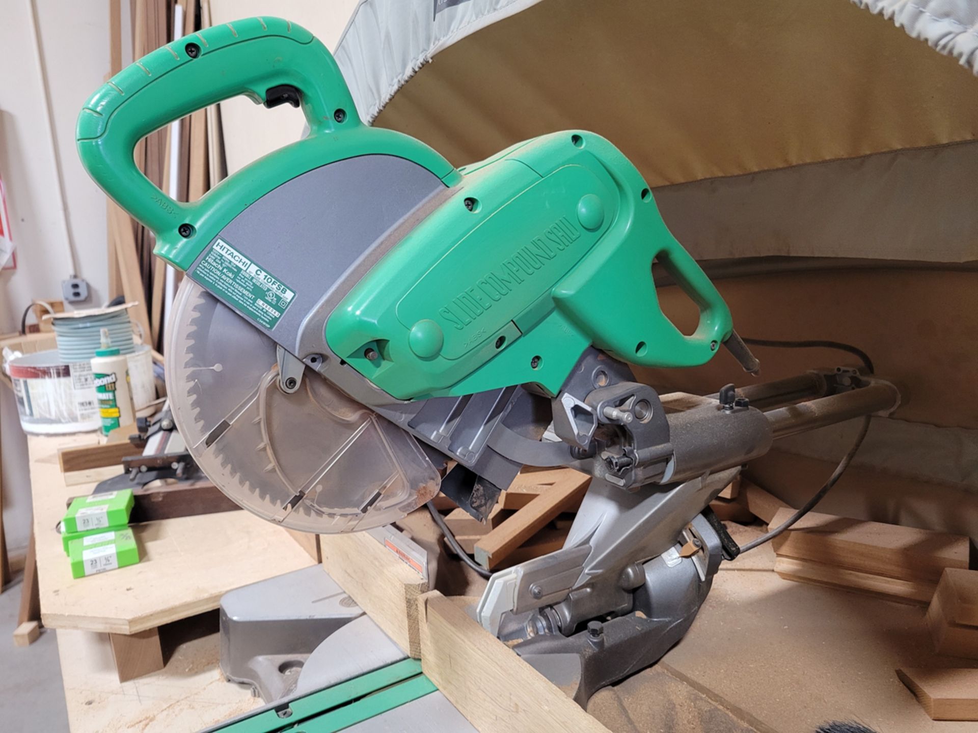 Hitachi C10FSB 10" Slide Compound Miter Saw w/ Rousseau 5000 Dust Catch - Image 4 of 6