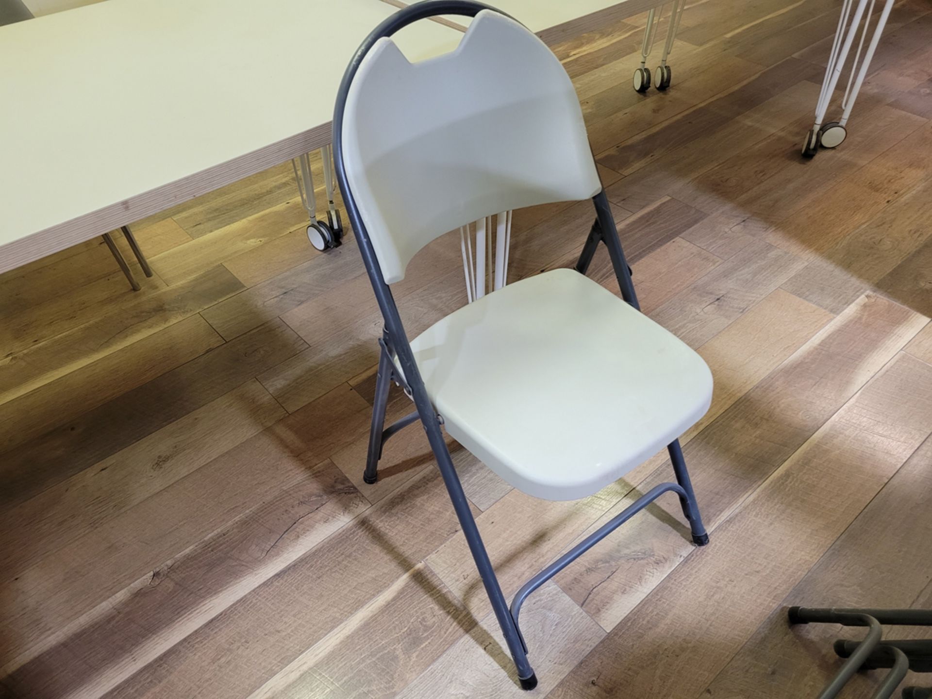 {EACH} (8) Poly Seat Metal Frame Folding Chairs