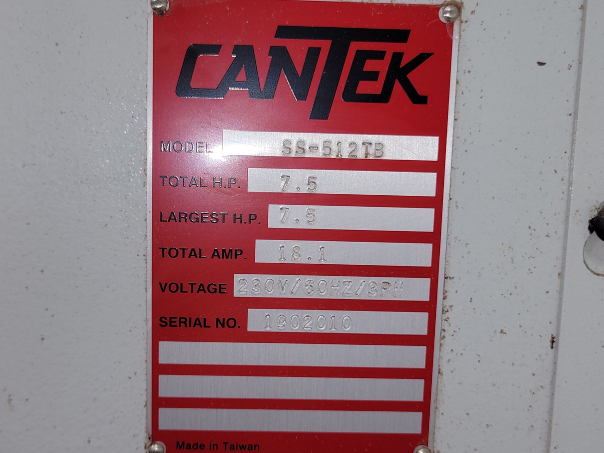 Cantek Model SS-512TB Tilting Spindle Shaper - Image 12 of 12