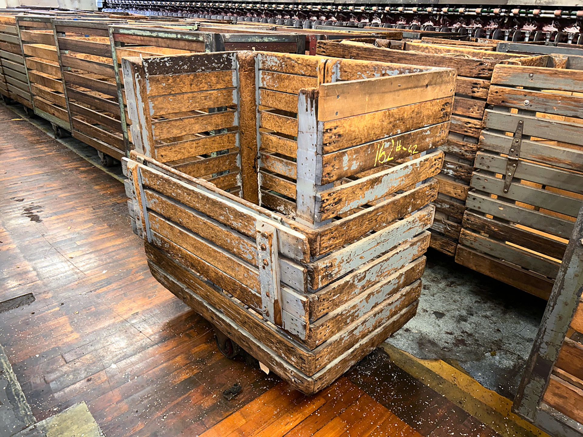 {Each} Ass't Vintage Heavy Duty Rolling Wood Garment Bins - Image 4 of 4