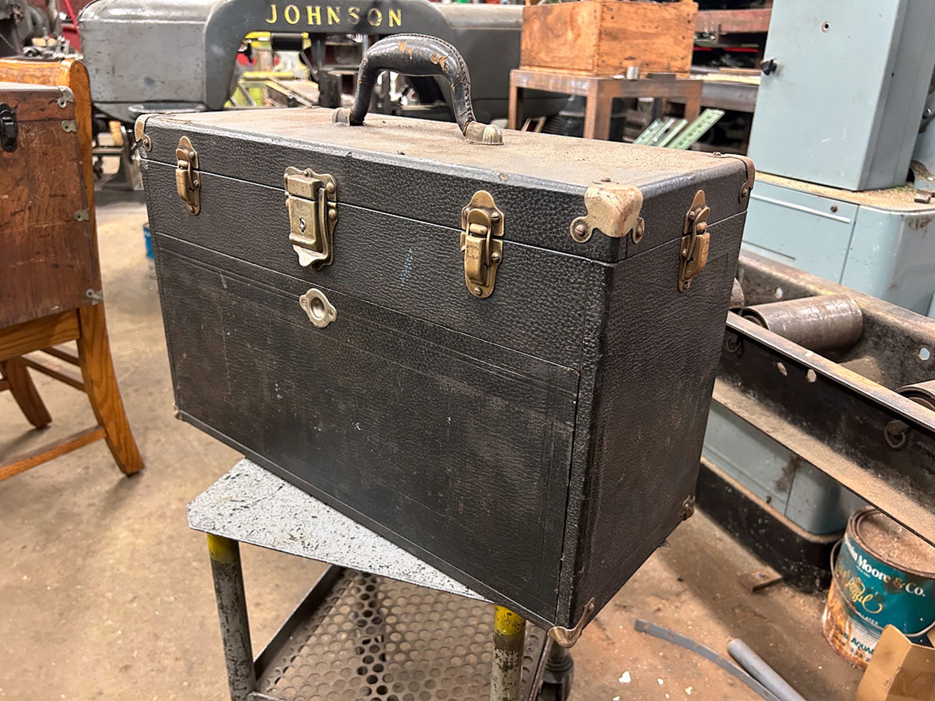 Vintage Leather Bound Wooden Machinist Box