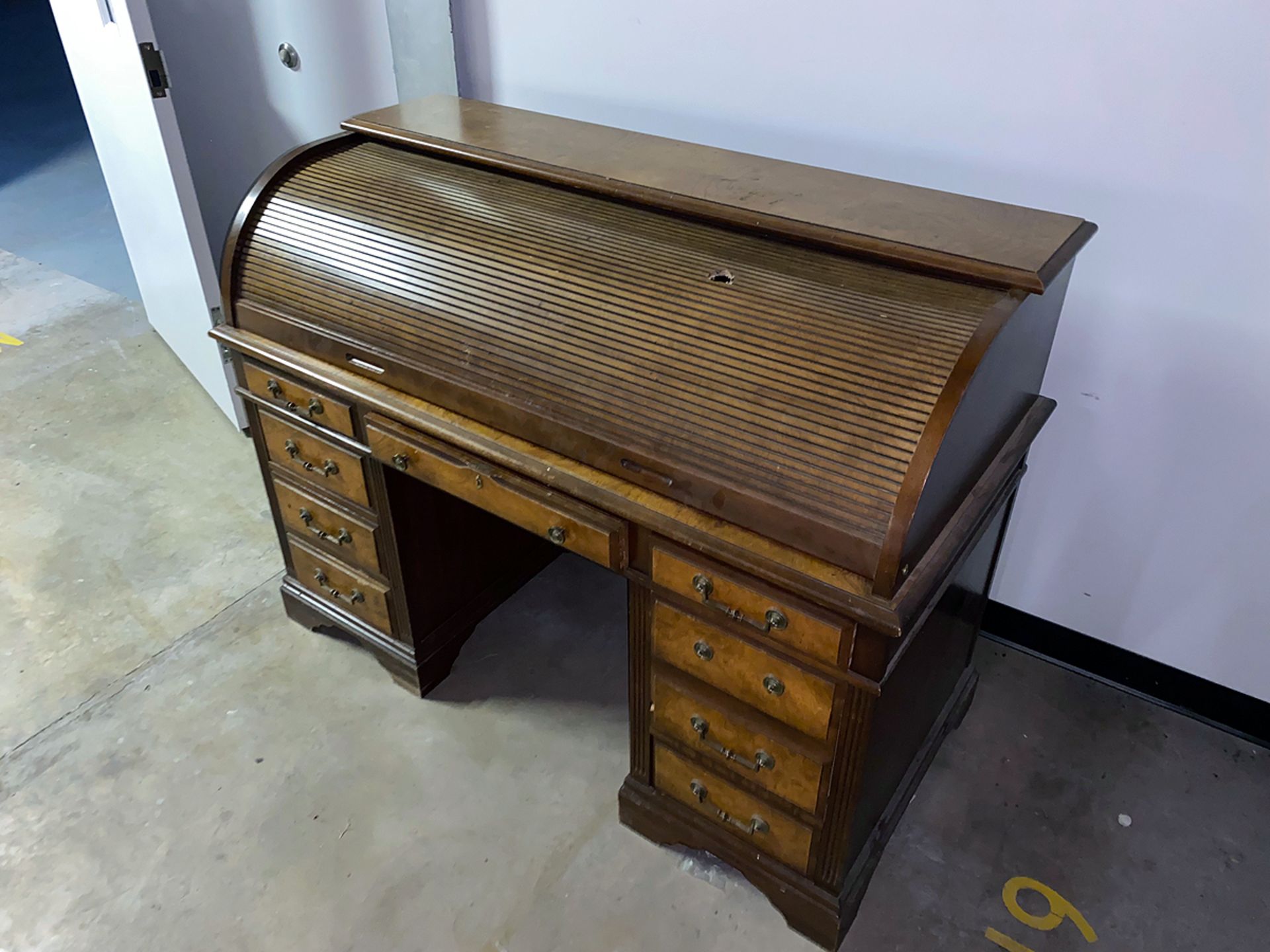 Vintage Jasper Cabinet Company Roll Top Secretary Desk - Image 4 of 12