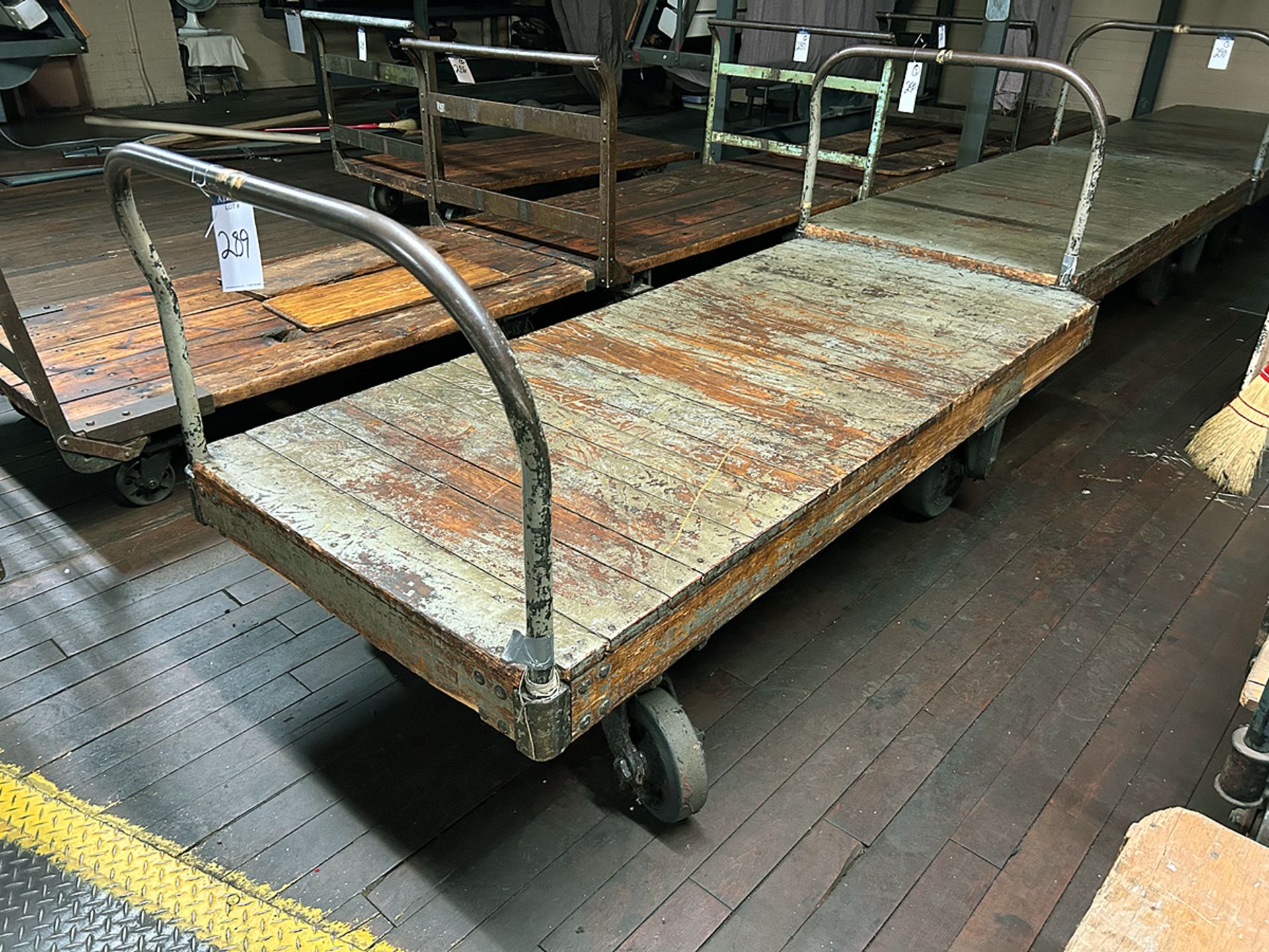 Heavy Duty Wood Push Cart (81""x36"") - Image 3 of 4