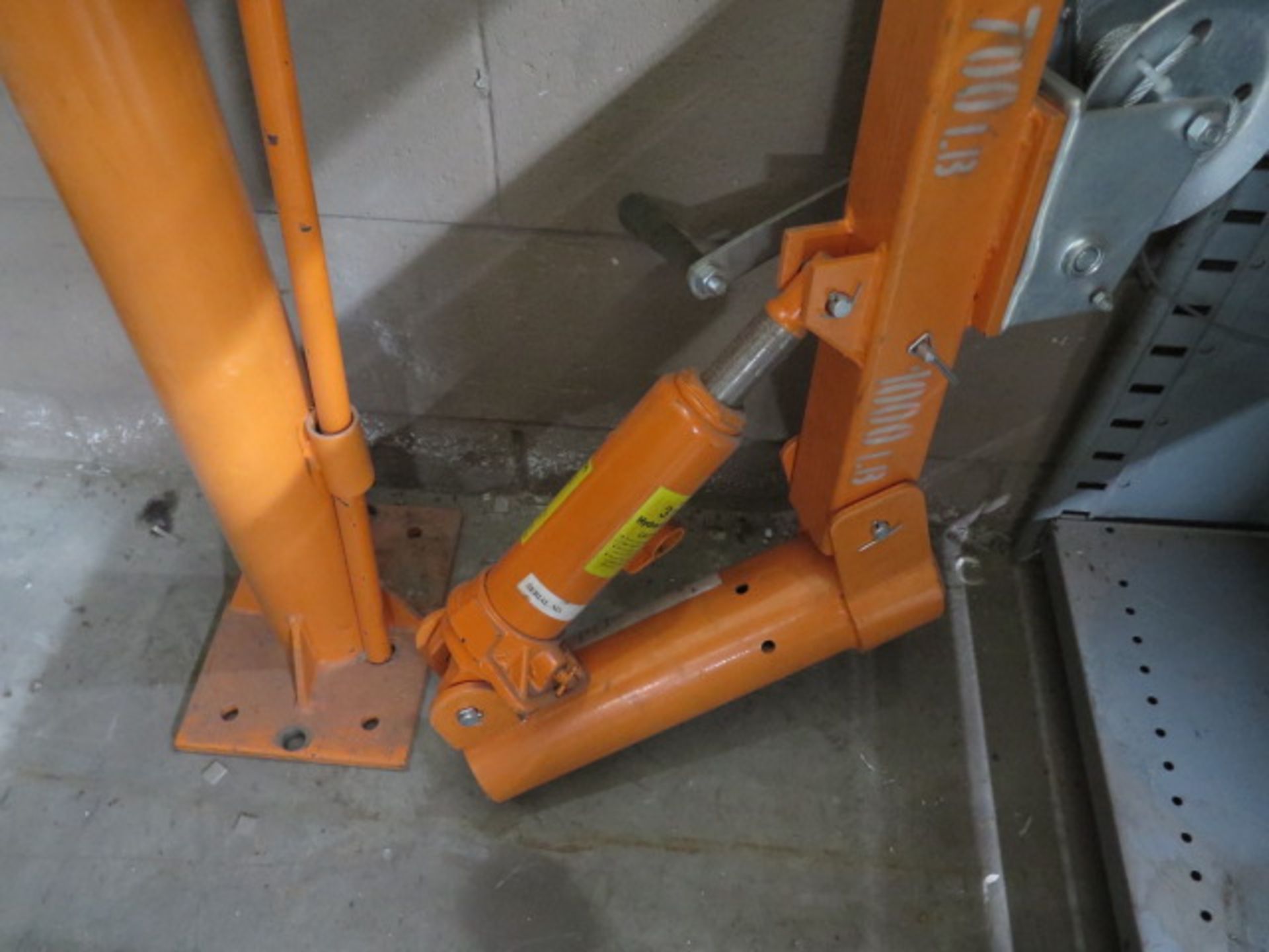 1000 Lb Cap Floor Mounted Hydraulic Jib w/ Cable Hoist (SOLD AS-IS - NO WARRANTY) - Image 3 of 4