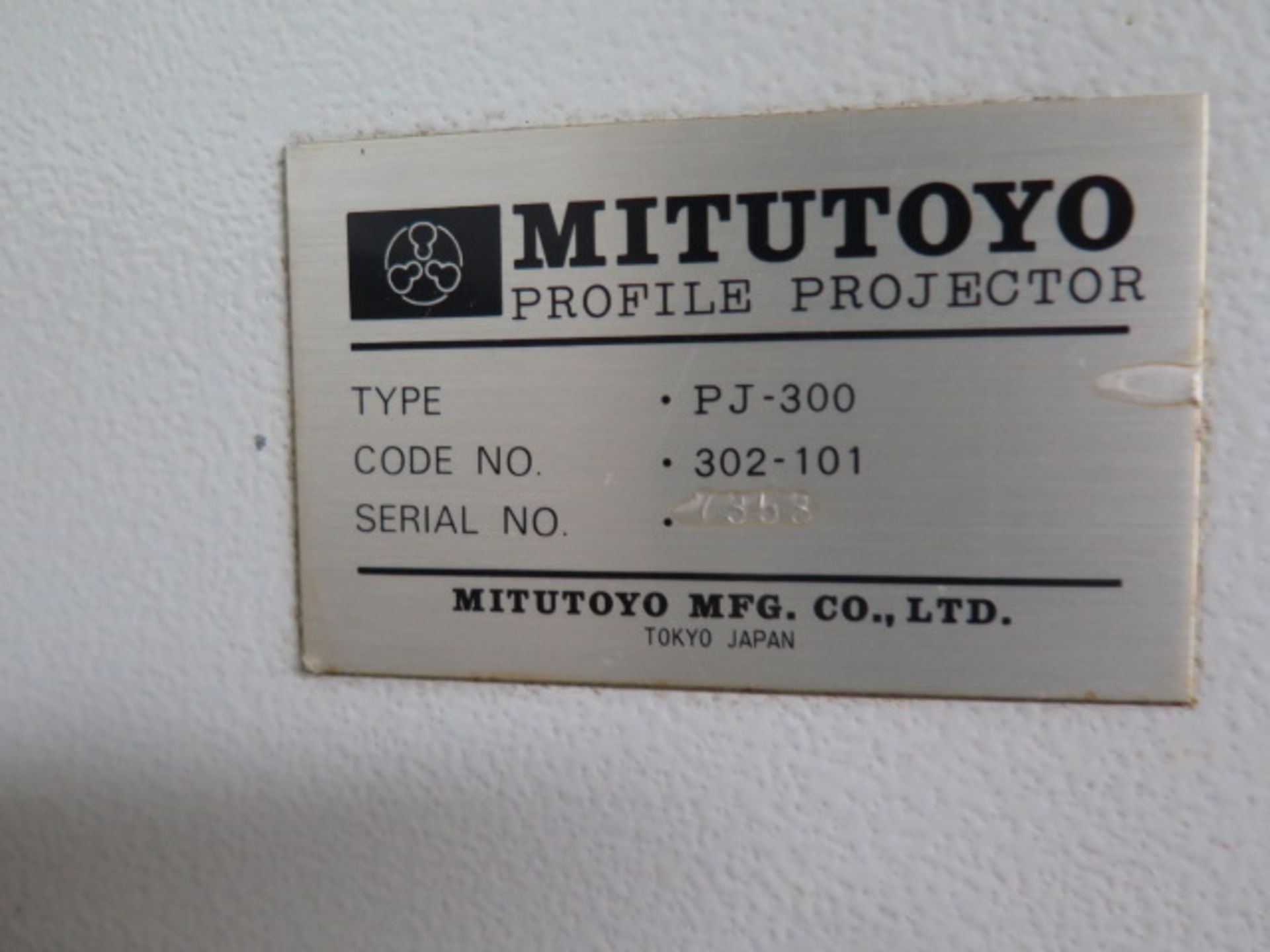 Mitutoyo PJ-300 12” Optical Comparator s/n 7353 w/ Surface and Profile Illumination (SOLD AS-IS - NO - Image 8 of 8