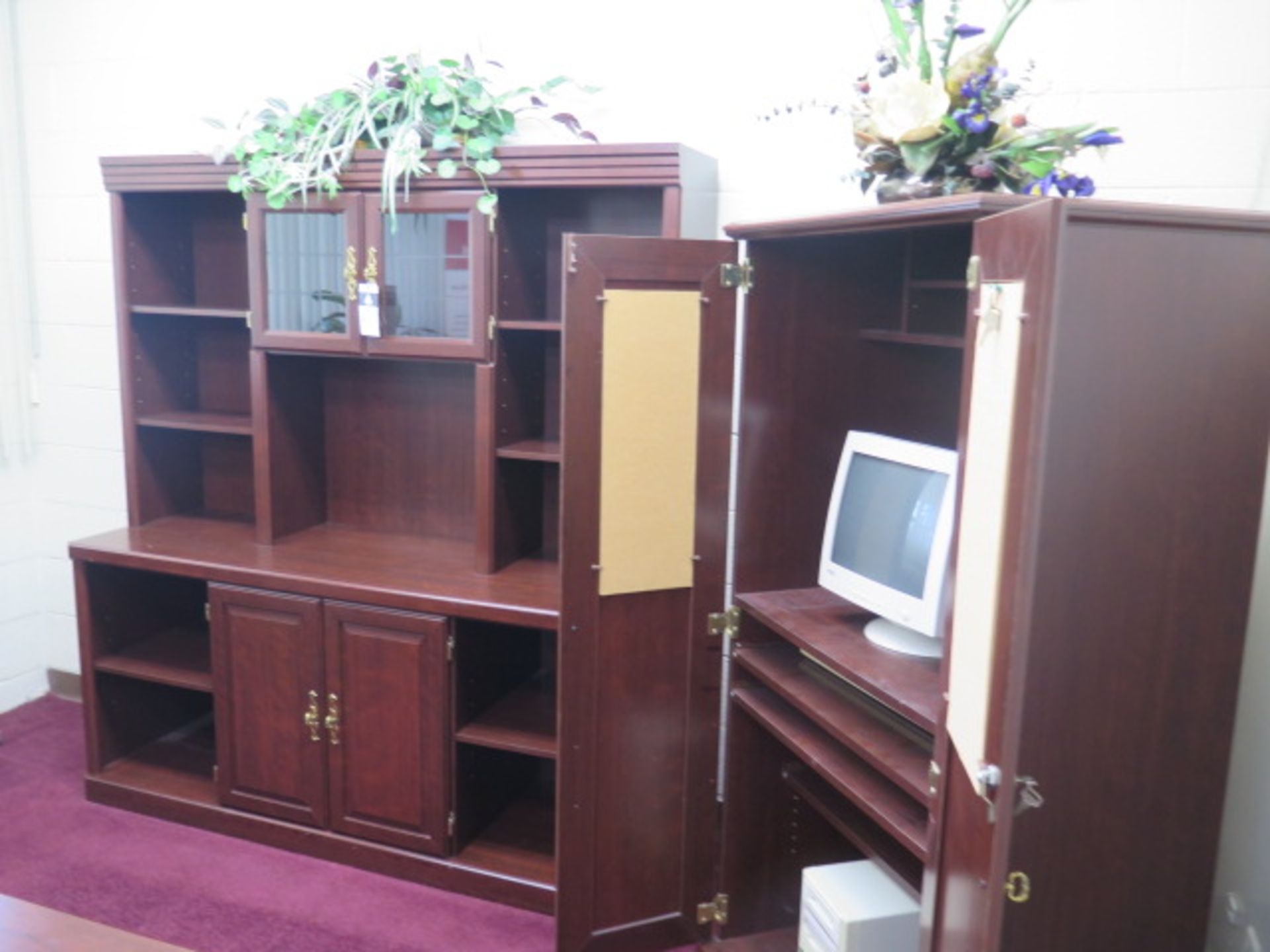 Execitive Desk, Credenza, Cabinet and File Cabinet (SOLD AS-IS - NO WARRANTY)