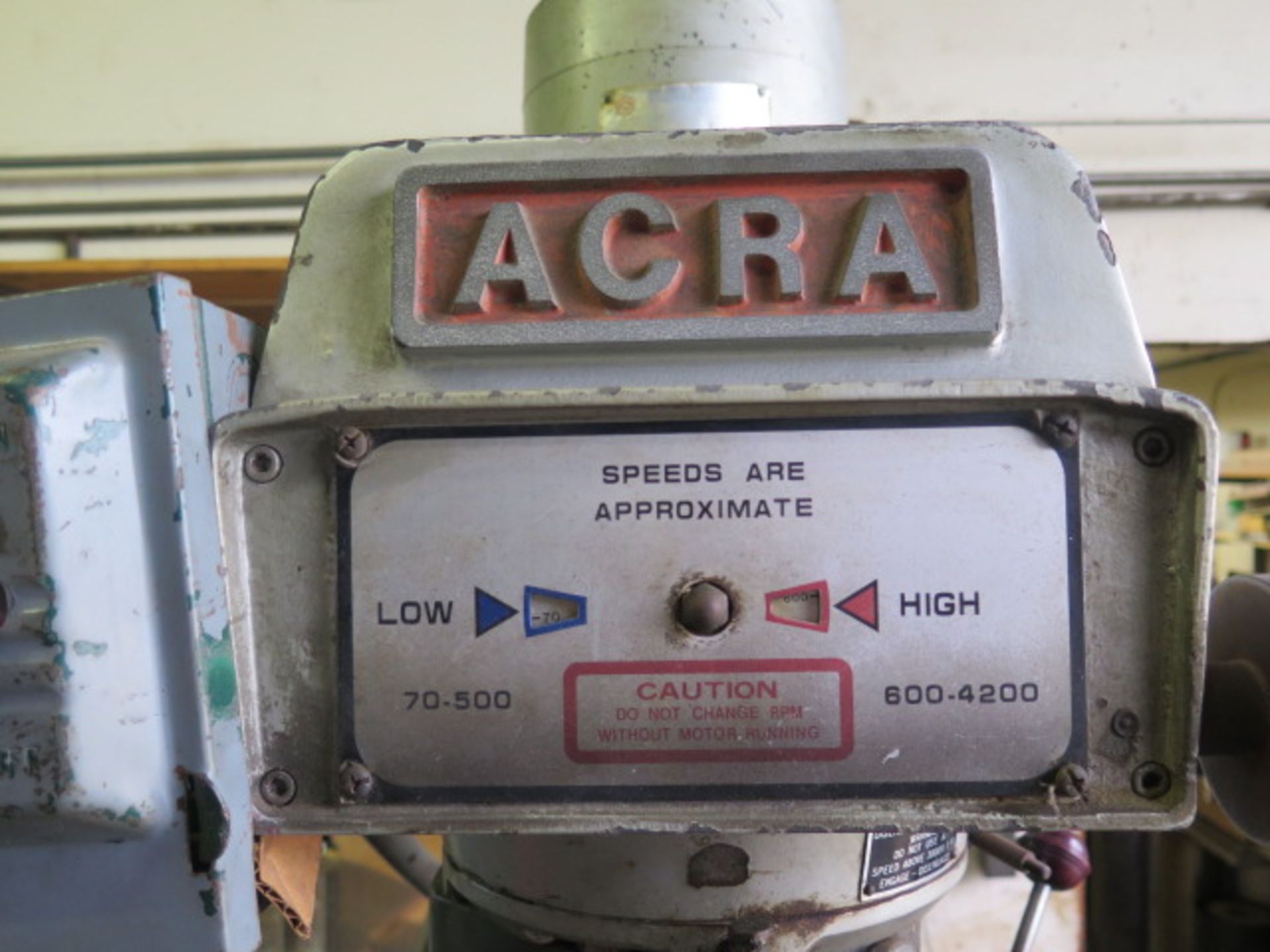 Acra CK4-HK Vertical Mill s/n 771319 w/ 70-4200 RPM, R8 Spindle, Box Ways, 10” x 54”, SOLD AS IS - Image 3 of 11