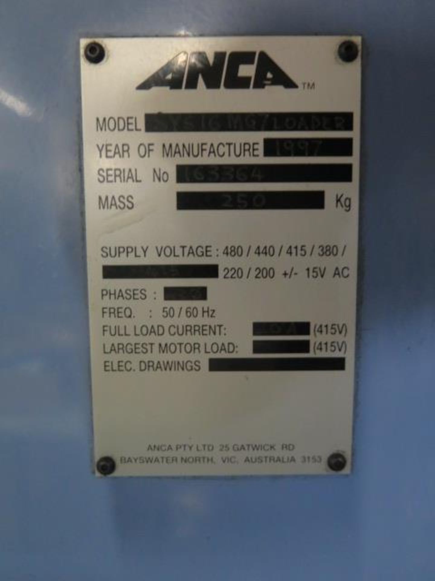 1997 Anca MG7 “Fastgrind” 7-Axis CNC Tool & Cutter Grinder w/ Anca Controls, Steady Rest, SOLD AS IS - Image 21 of 21